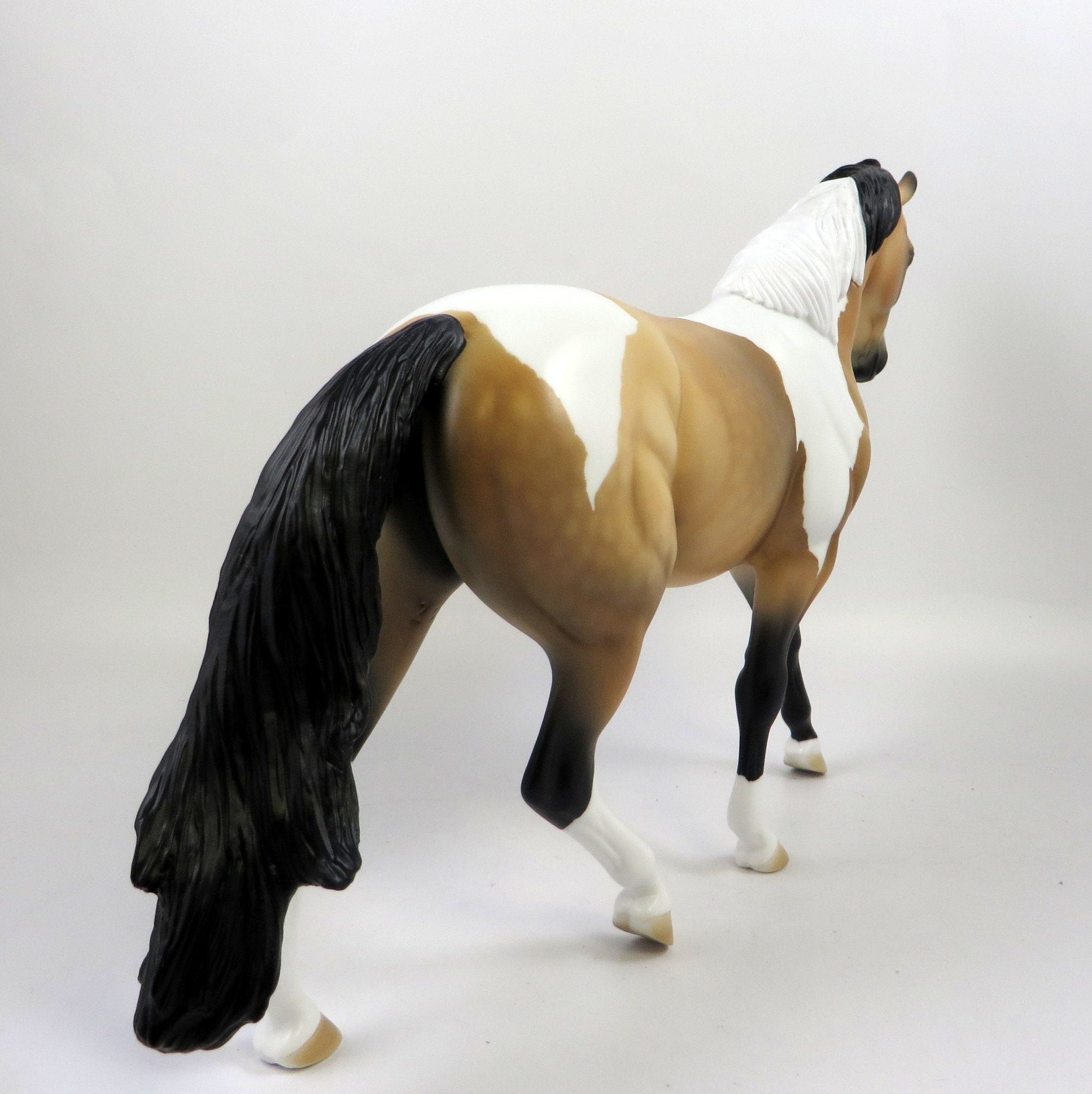 BULLMASTIFF -OOAK DAPPLE BUCKSKIN PINTO PONY MODEL HORSE BY AUDREY DIXON 8/27/19