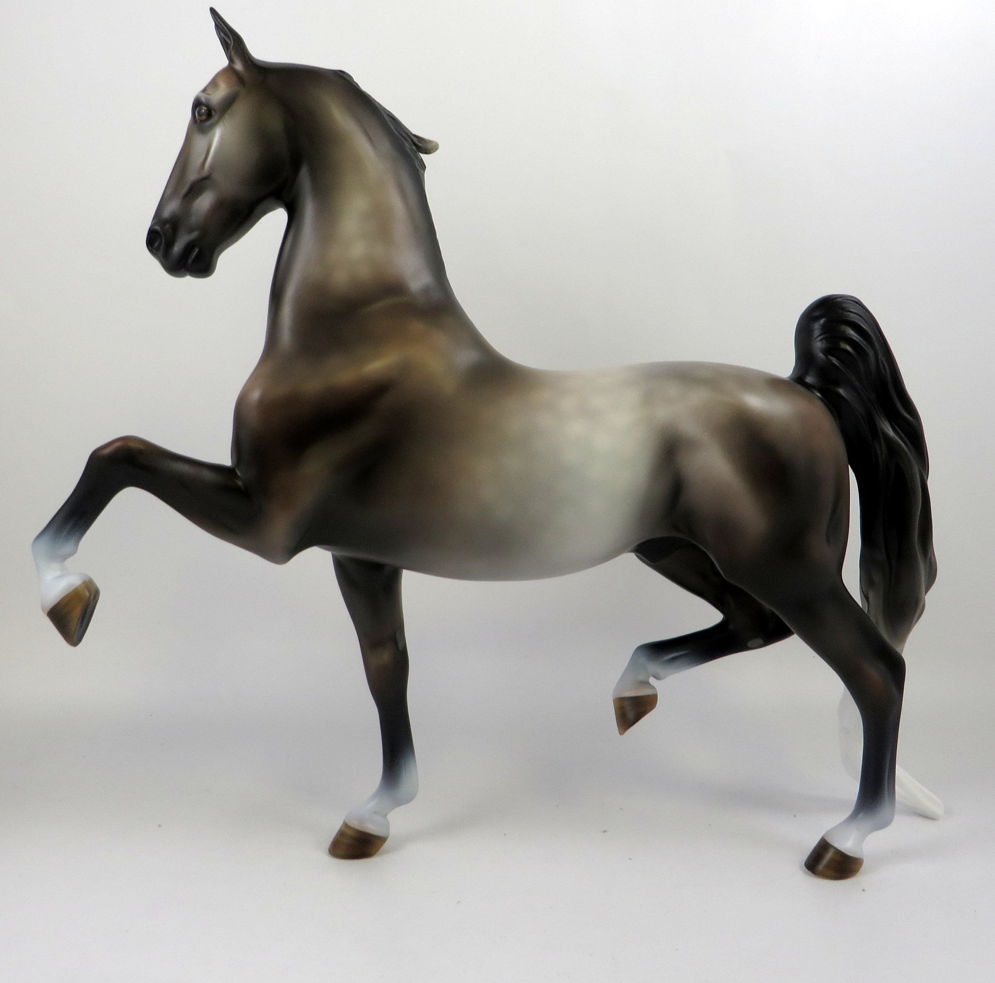 KOMONDOR - OOAK DAPPLED ROSE GREY SADDLEBRED MODEL HORSE BY MISSY FOX 8/27/19