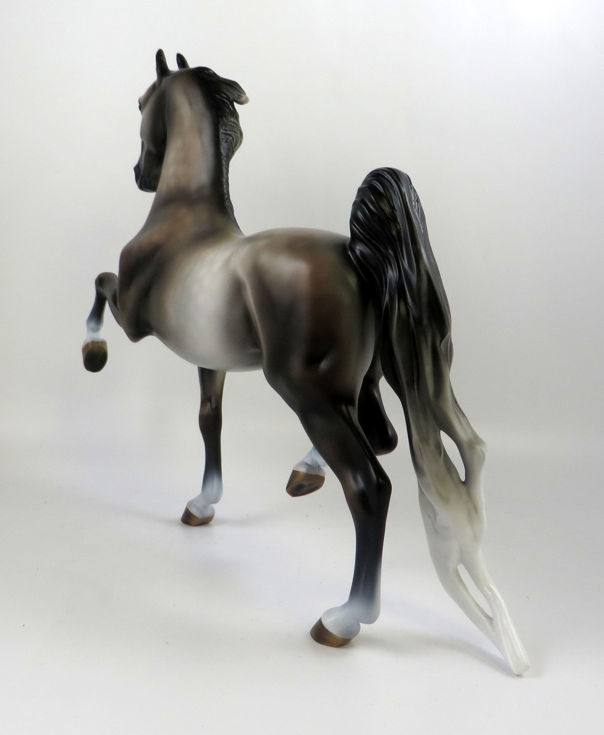 KOMONDOR - OOAK DAPPLED ROSE GREY SADDLEBRED MODEL HORSE BY MISSY FOX 8/27/19