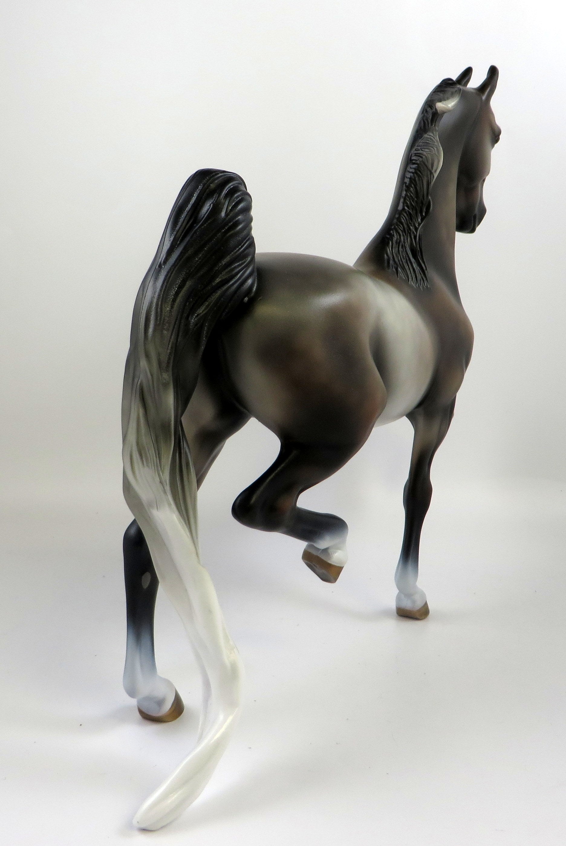 KOMONDOR - OOAK DAPPLED ROSE GREY SADDLEBRED MODEL HORSE BY MISSY FOX 8/27/19