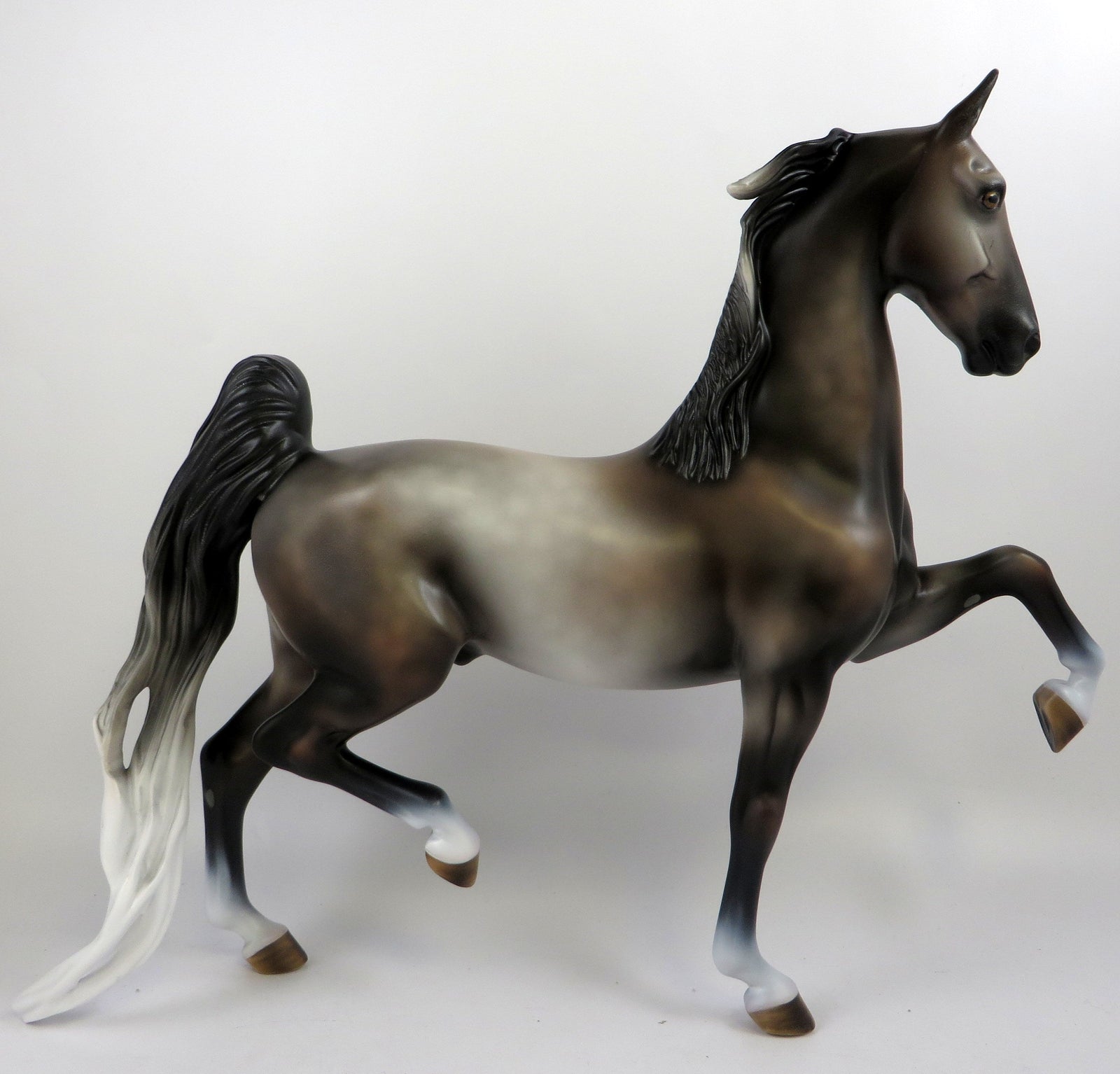 KOMONDOR - OOAK DAPPLED ROSE GREY SADDLEBRED MODEL HORSE BY MISSY FOX 8/27/19