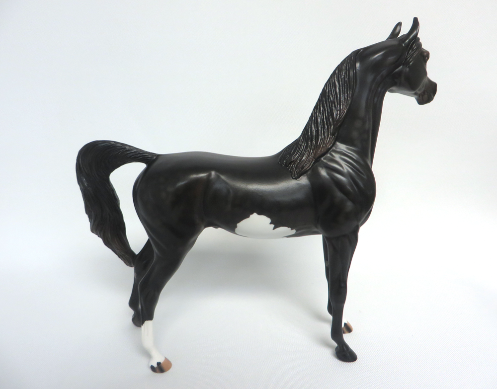 PS VALENTINO-OOAK BLACK PINTO ARABIAN MODEL HORSE EA19