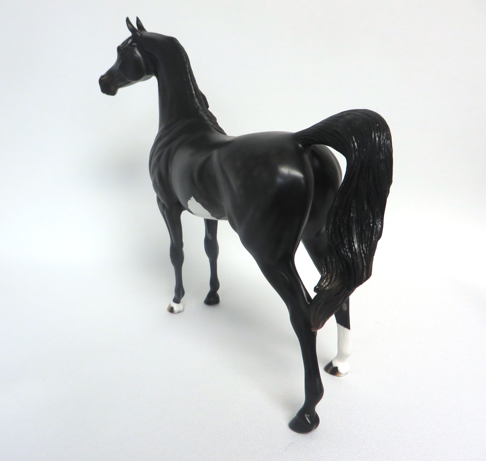 PS VALENTINO-OOAK BLACK PINTO ARABIAN MODEL HORSE EA19