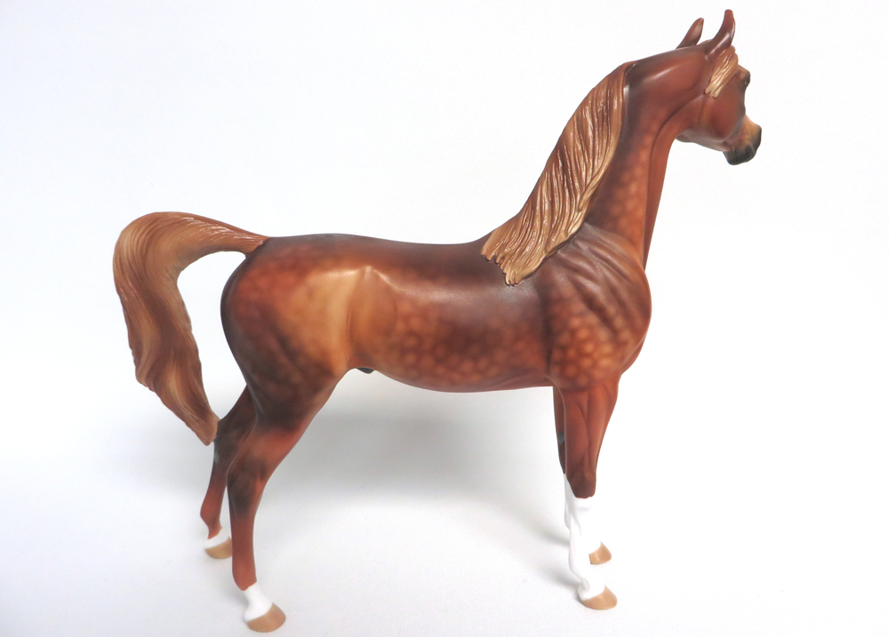 DOUBLOON-OOAK DAPPLE CHESTNUT ARABIAN MODEL HORSE EA 19