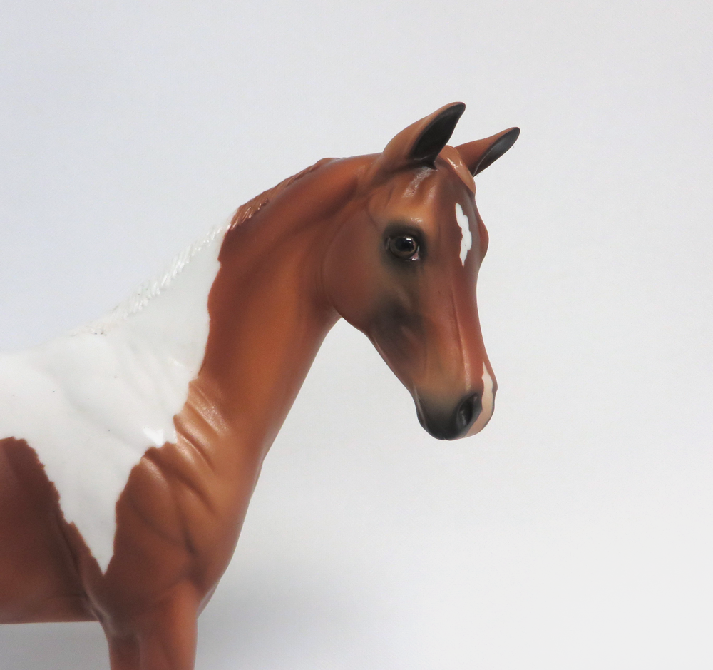 HELLO DOLLY-OOAK ETCHED CHESTNUT PINTO WEANLING MODEL HORSE EA 19