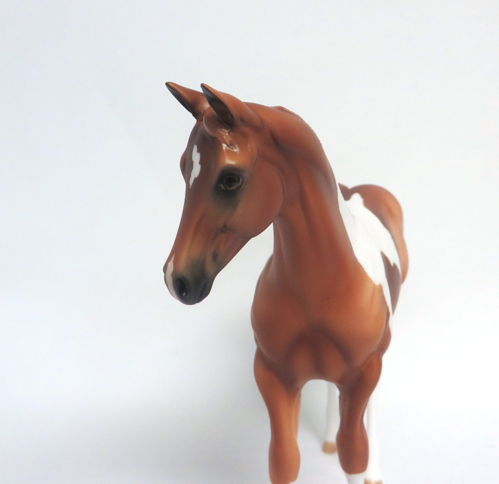 HELLO DOLLY-OOAK ETCHED CHESTNUT PINTO WEANLING MODEL HORSE EA 19
