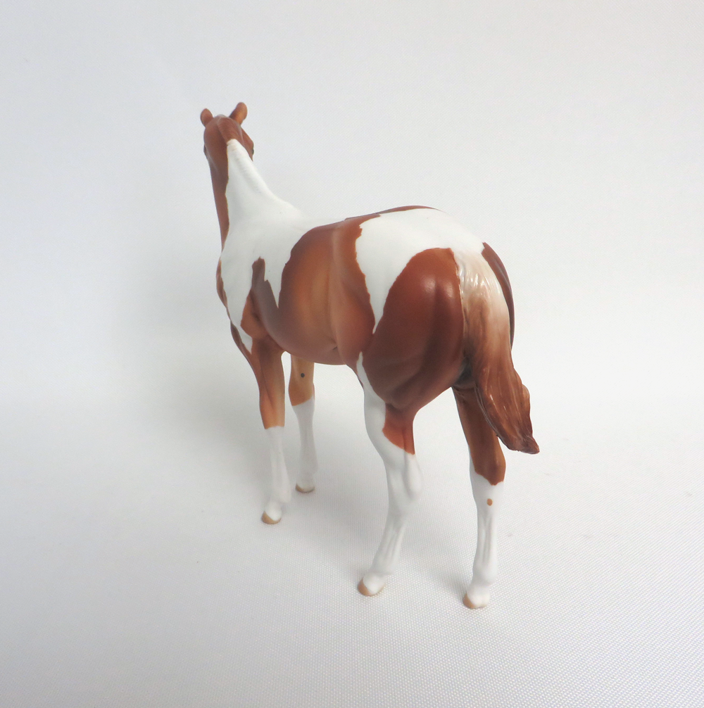 HELLO DOLLY-OOAK ETCHED CHESTNUT PINTO WEANLING MODEL HORSE EA 19