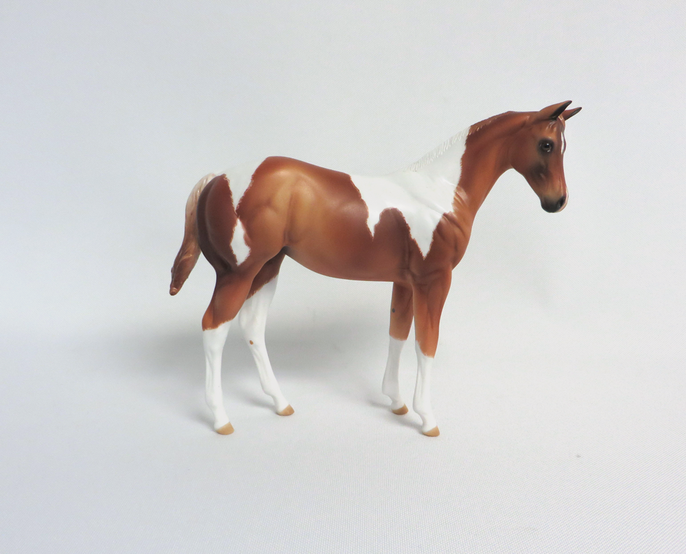 HELLO DOLLY-OOAK ETCHED CHESTNUT PINTO WEANLING MODEL HORSE EA 19