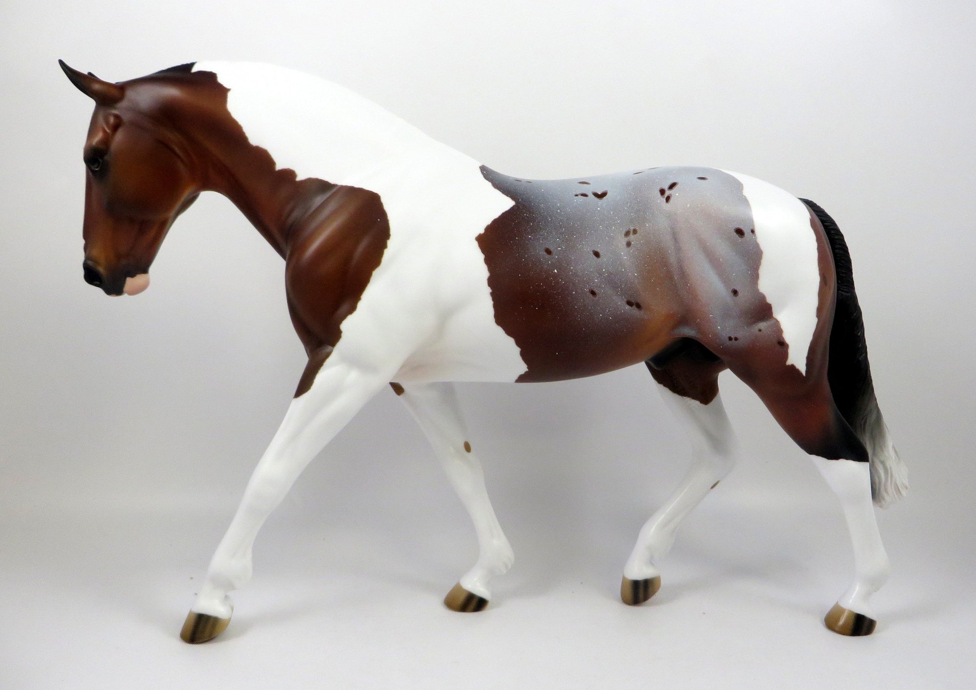 REALITY CHECK -OOAK BAY ROAN PINTALOOSA IRISH DRAFT MODEL HORSE BY AUDREY DIXON 8/28/19