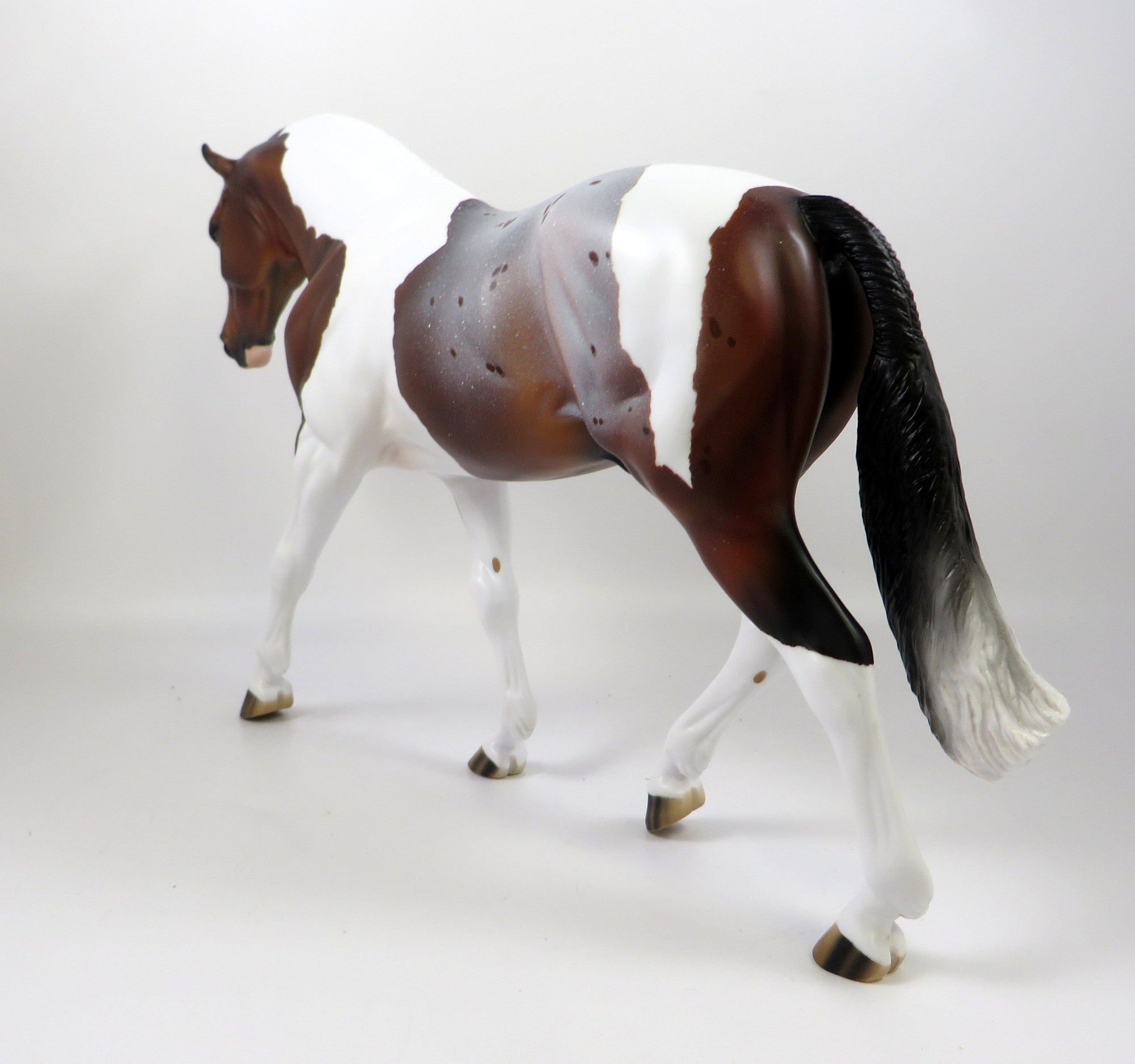 REALITY CHECK -OOAK BAY ROAN PINTALOOSA IRISH DRAFT MODEL HORSE BY AUDREY DIXON 8/28/19