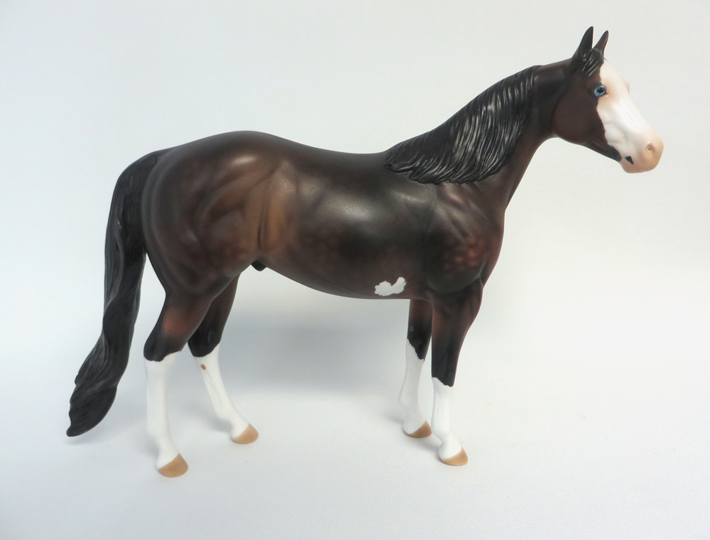 SWITCHBLADE-OOAK DAPPLE BAY OVERO ISH MODEL HORSE MW19