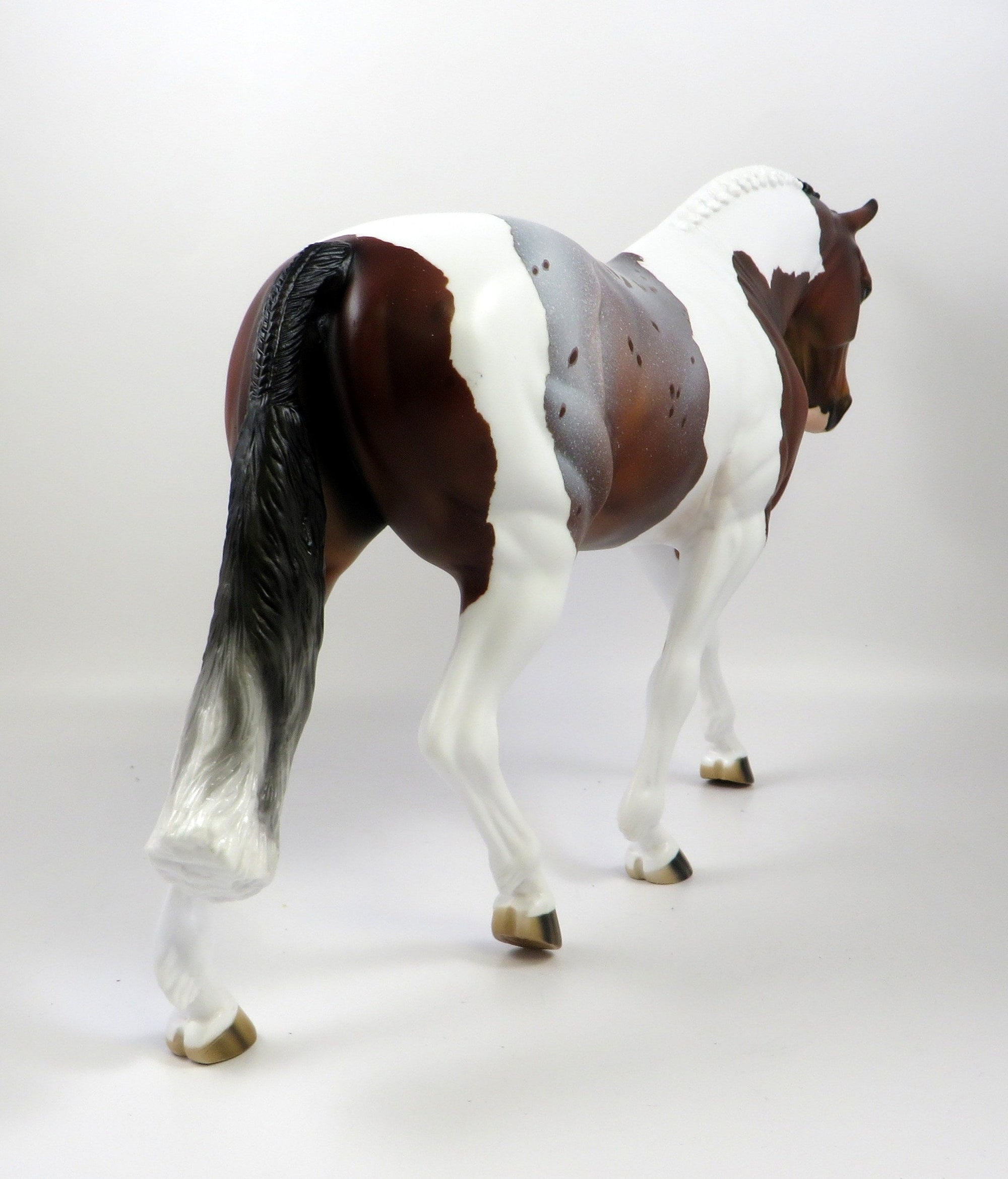 REALITY CHECK -OOAK BAY ROAN PINTALOOSA IRISH DRAFT MODEL HORSE BY AUDREY DIXON 8/28/19