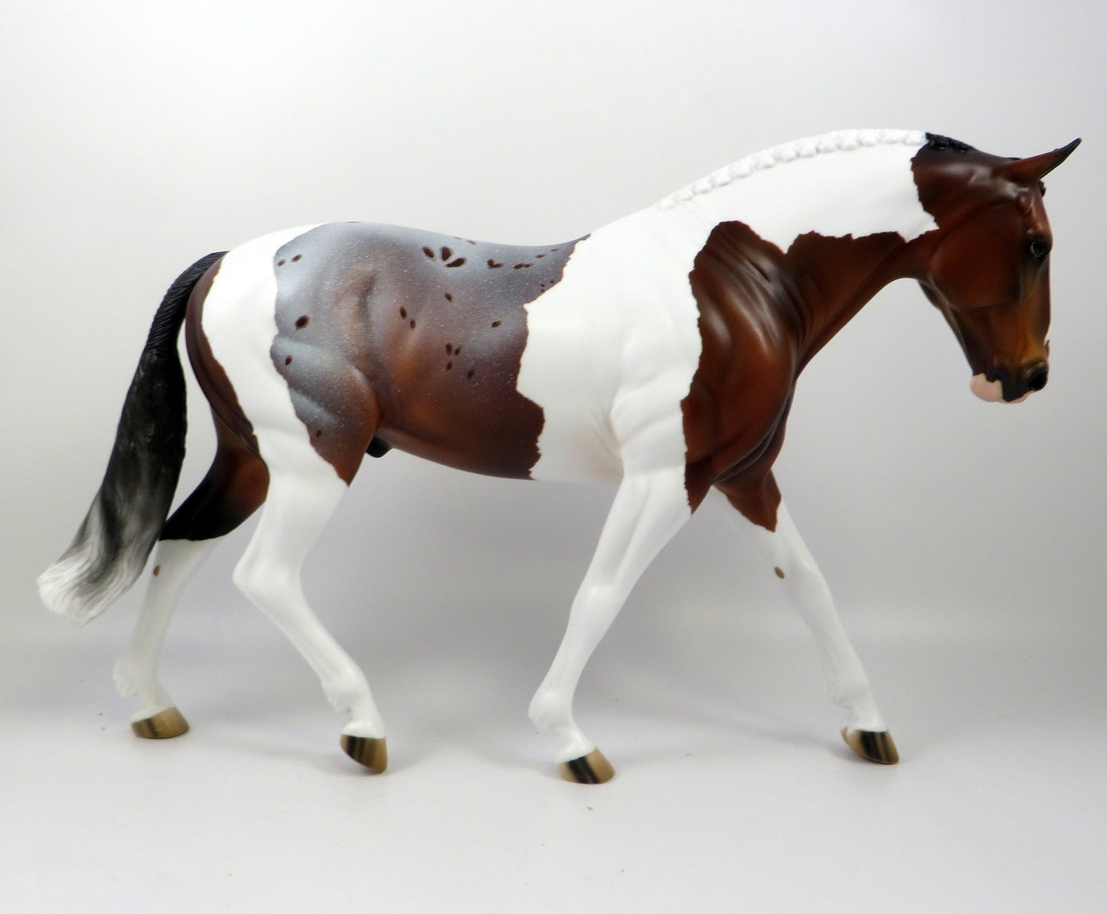 REALITY CHECK -OOAK BAY ROAN PINTALOOSA IRISH DRAFT MODEL HORSE BY AUDREY DIXON 8/28/19