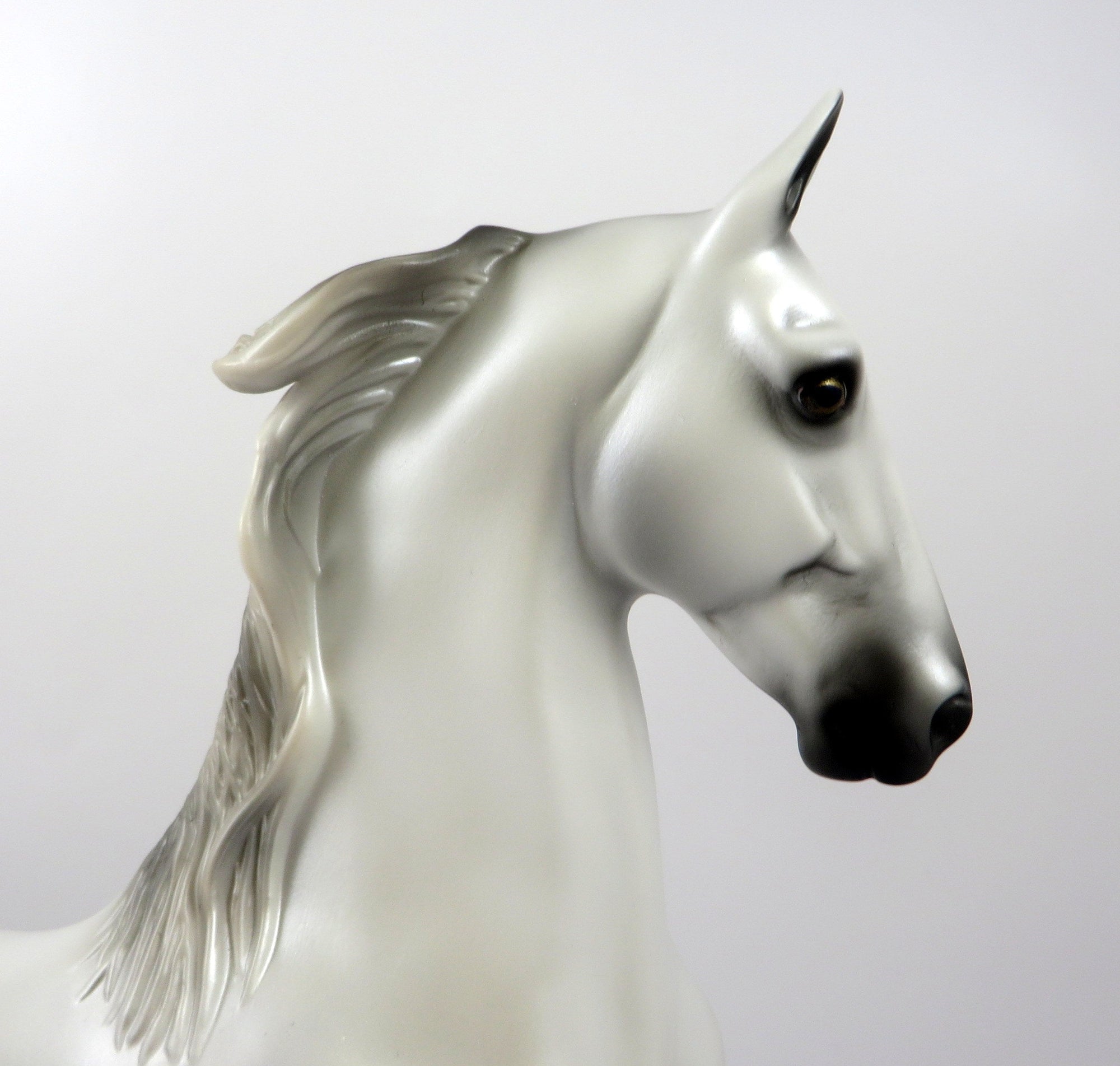 A LITTLE TOUCH OF FROST-OOAK DAPPLE GREY SADDLEBRED MODEL HORSE 8/28/19