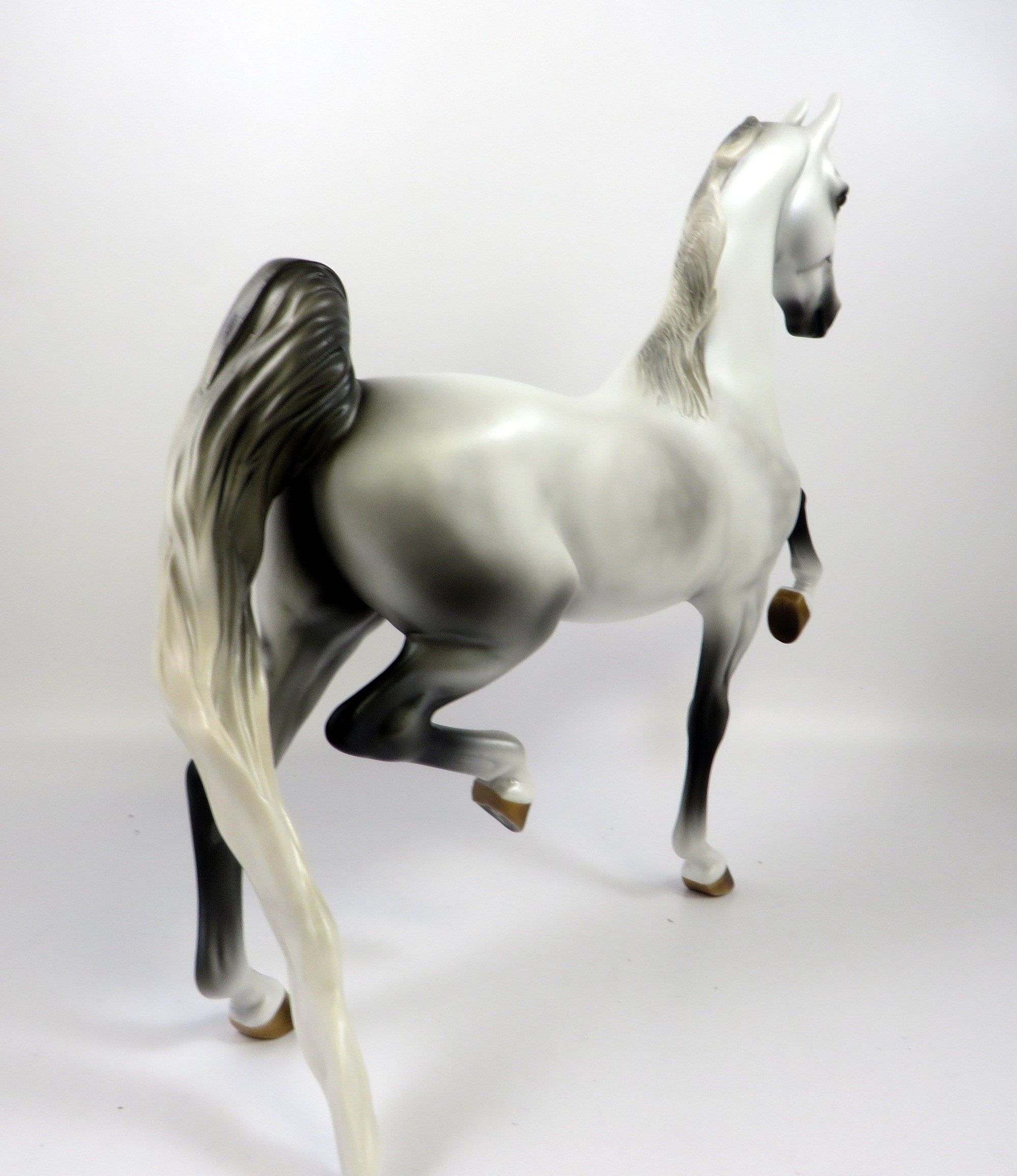 A LITTLE TOUCH OF FROST-OOAK DAPPLE GREY SADDLEBRED MODEL HORSE 8/28/19