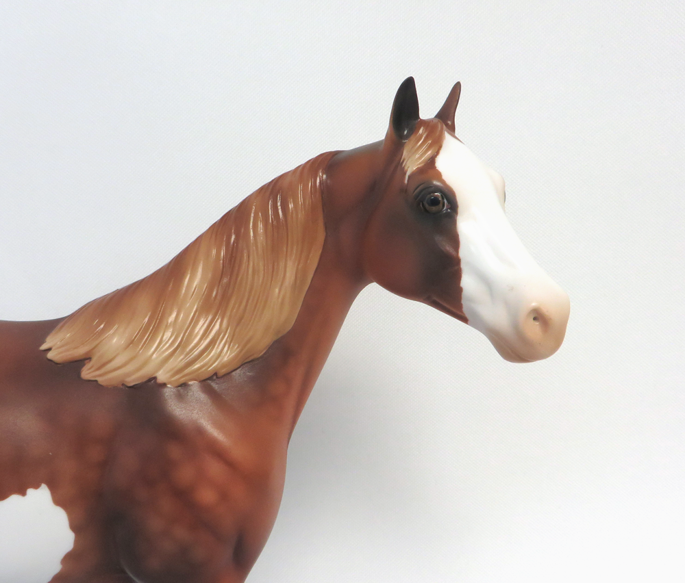 BRAMWELL-OOAK DAPPLE CHESTNUT OVERO ISH MODEL HORSE MW2019