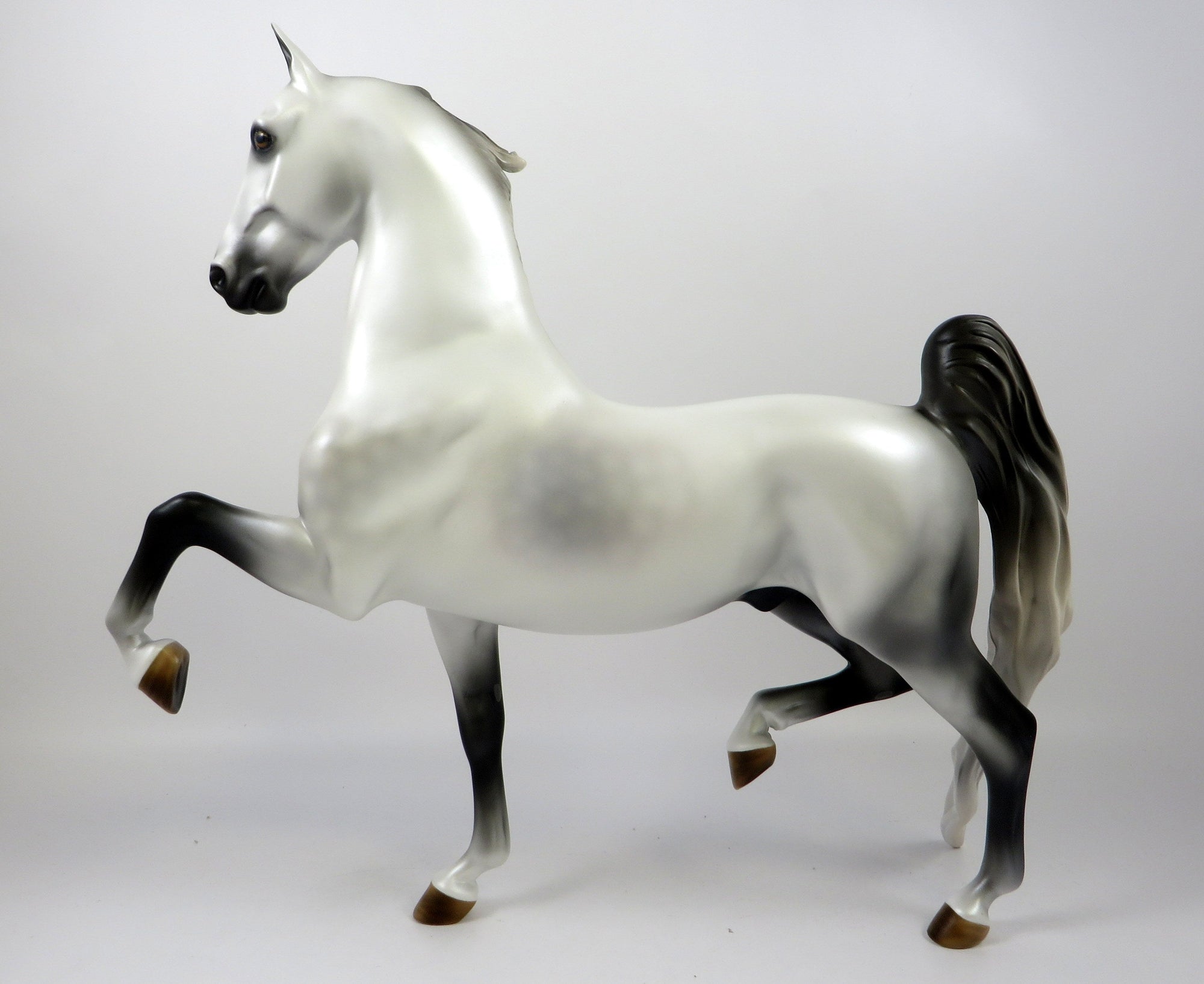 A LITTLE TOUCH OF FROST-OOAK DAPPLE GREY SADDLEBRED MODEL HORSE 8/28/19