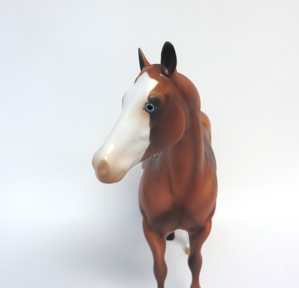 BRAMWELL-OOAK DAPPLE CHESTNUT OVERO ISH MODEL HORSE MW2019