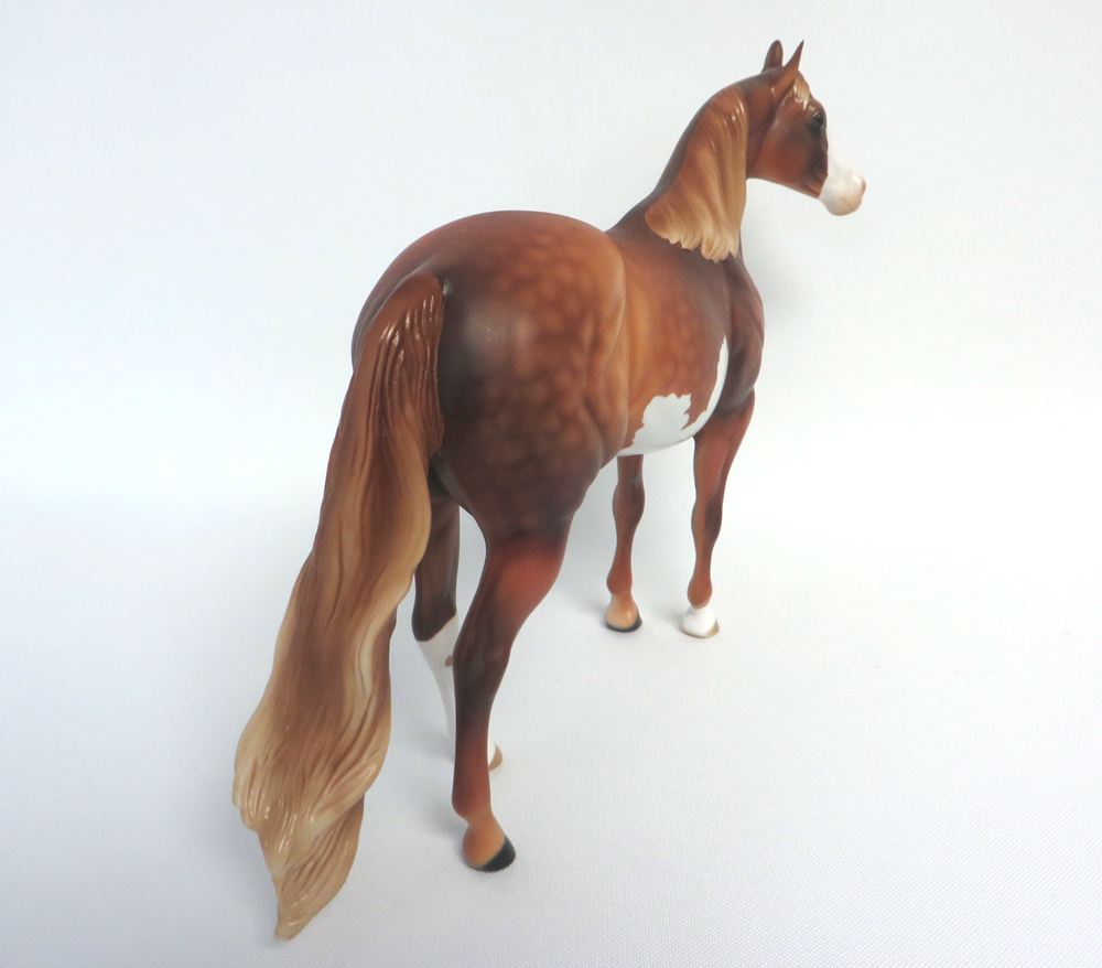BRAMWELL-OOAK DAPPLE CHESTNUT OVERO ISH MODEL HORSE MW2019