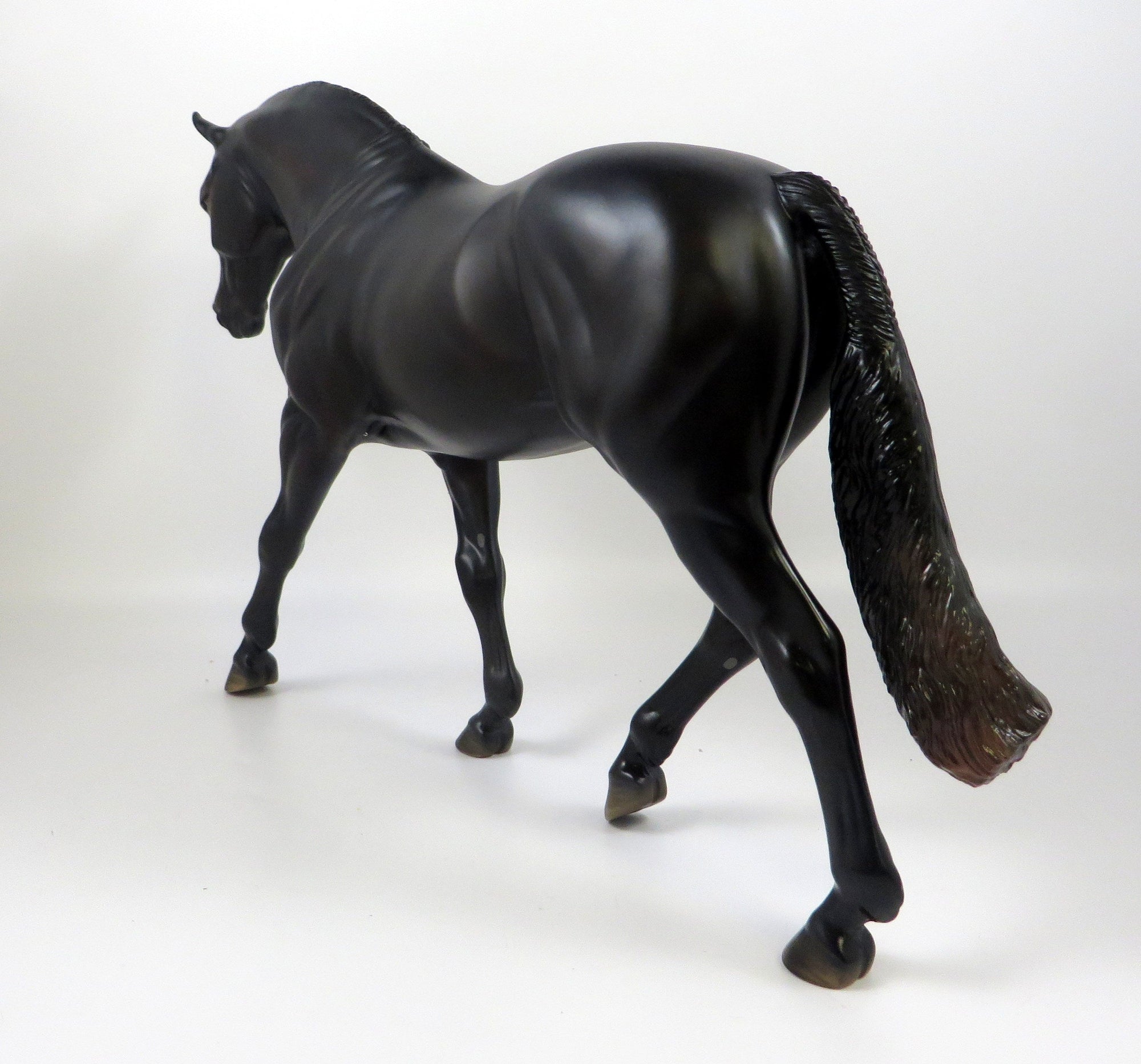 MATRIX -OOAK DAPPLE DARK BROWN BAY IRISH DRAFT MODEL HORSE BY MISSY FOX 8/28/19