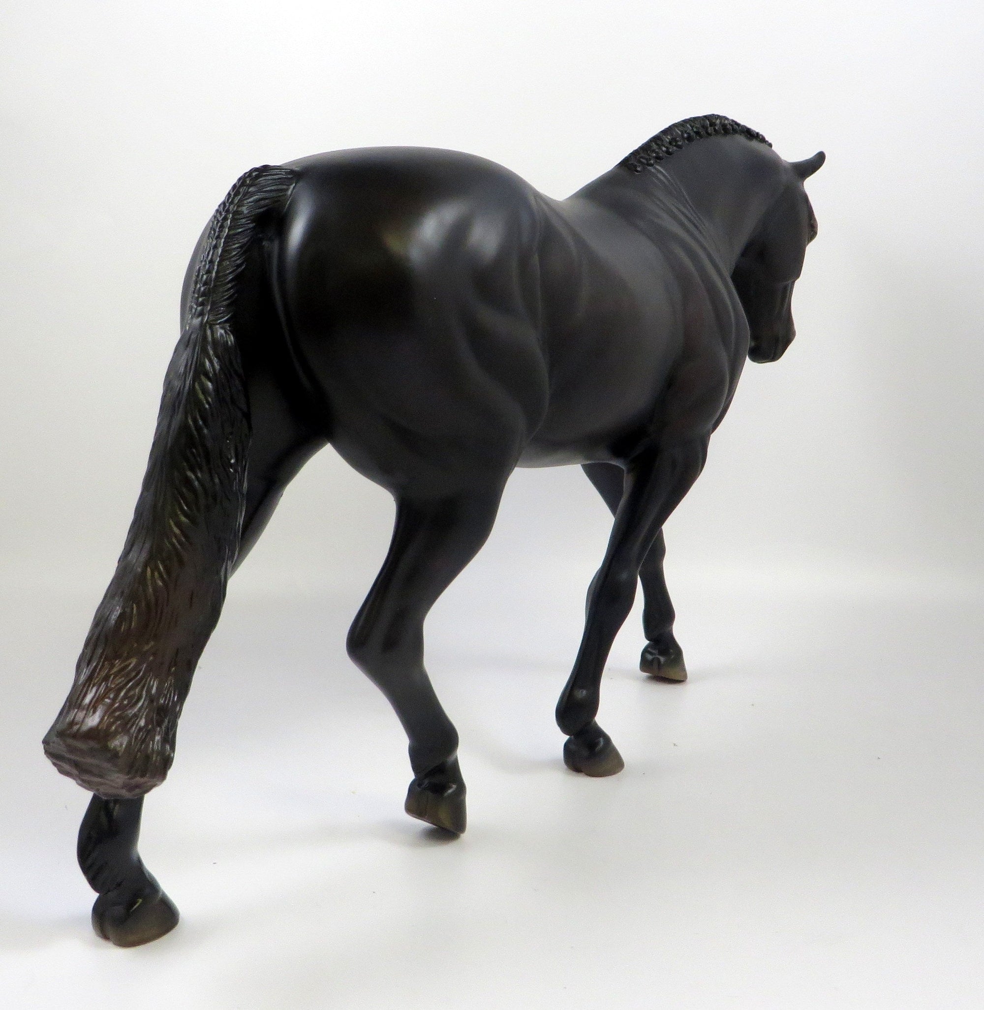 MATRIX -OOAK DAPPLE DARK BROWN BAY IRISH DRAFT MODEL HORSE BY MISSY FOX 8/28/19