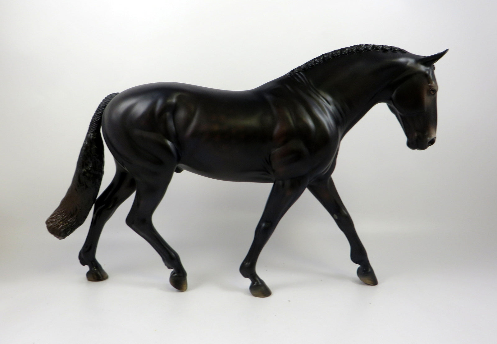 MATRIX -OOAK DAPPLE DARK BROWN BAY IRISH DRAFT MODEL HORSE BY MISSY FOX 8/28/19