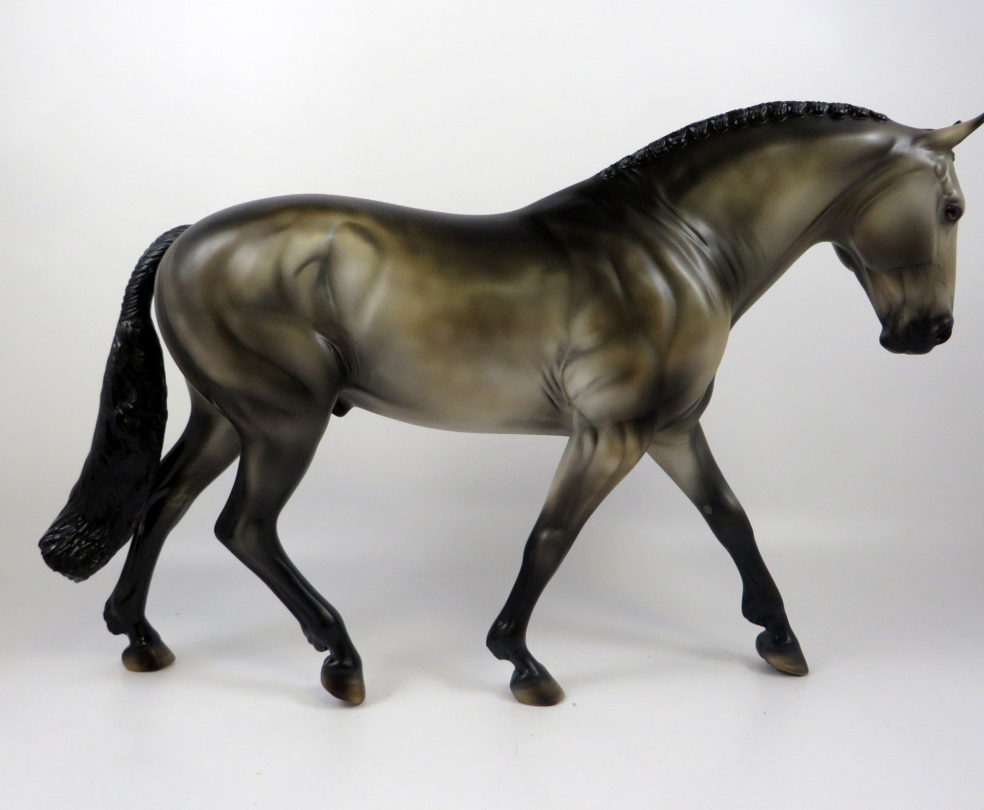 ALLEGRO -- OOAK -- SOOTY BUCKSKIN IRISH DRAFT MODEL HORSE BY MISSY FOX 8/28/19