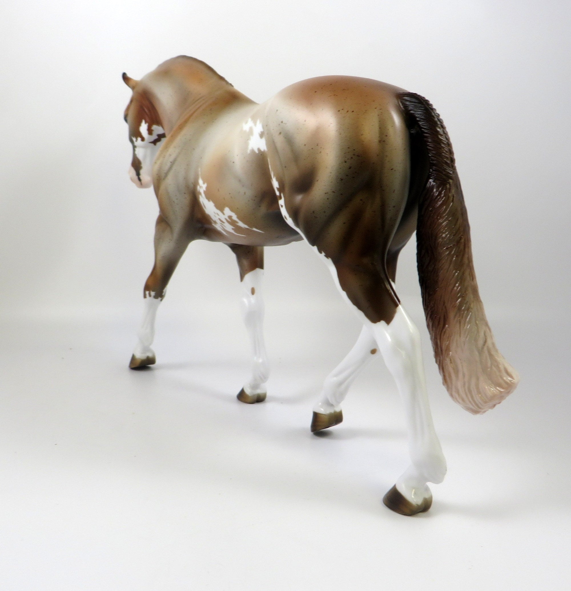 SPHINX -OOAK RED ROAN PINTO IRISH DRAFT MODEL HORSE BY MISSY FOX 8/28/19
