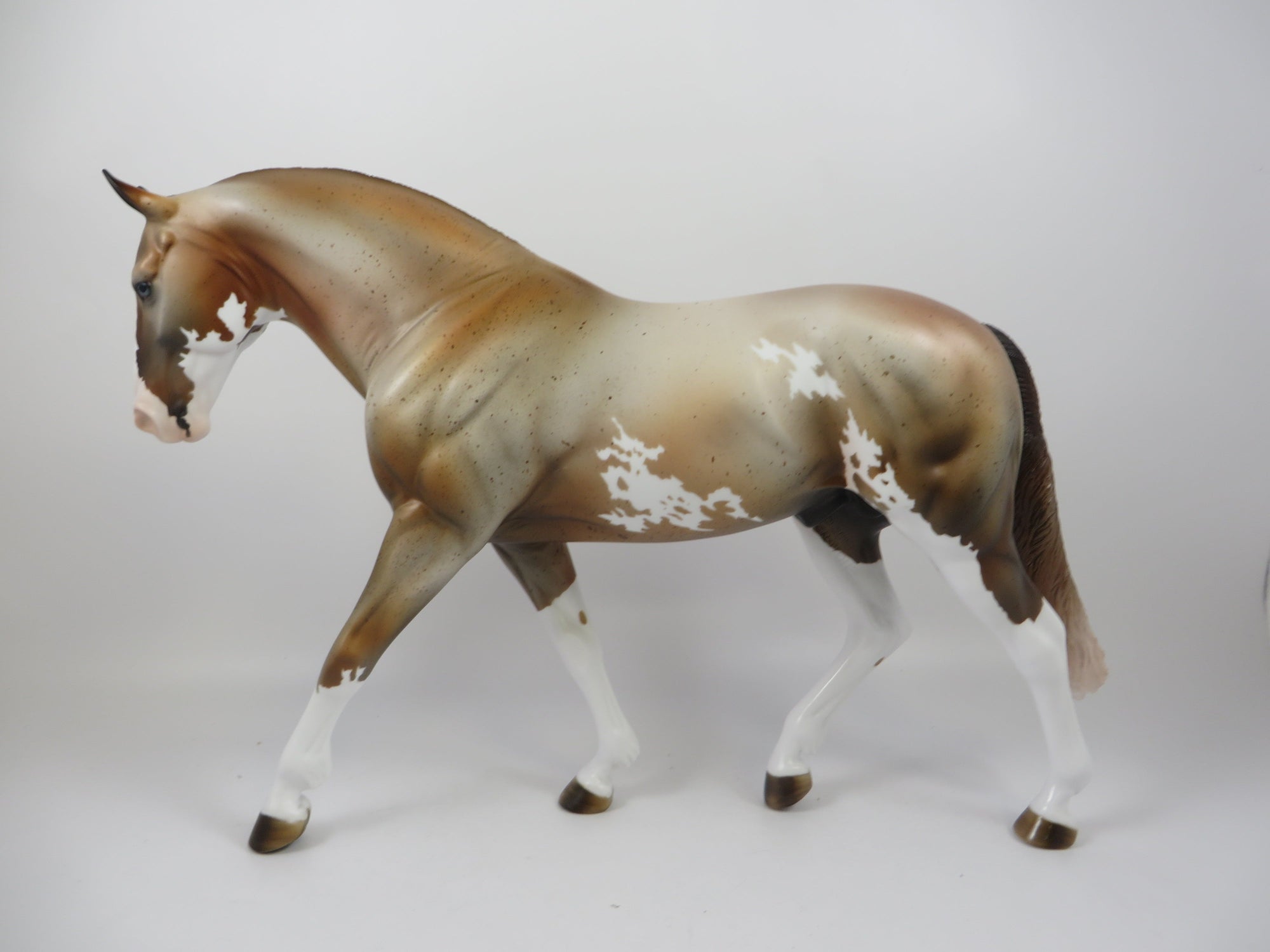 SPHINX -OOAK RED ROAN PINTO IRISH DRAFT MODEL HORSE BY MISSY FOX 8/28/19