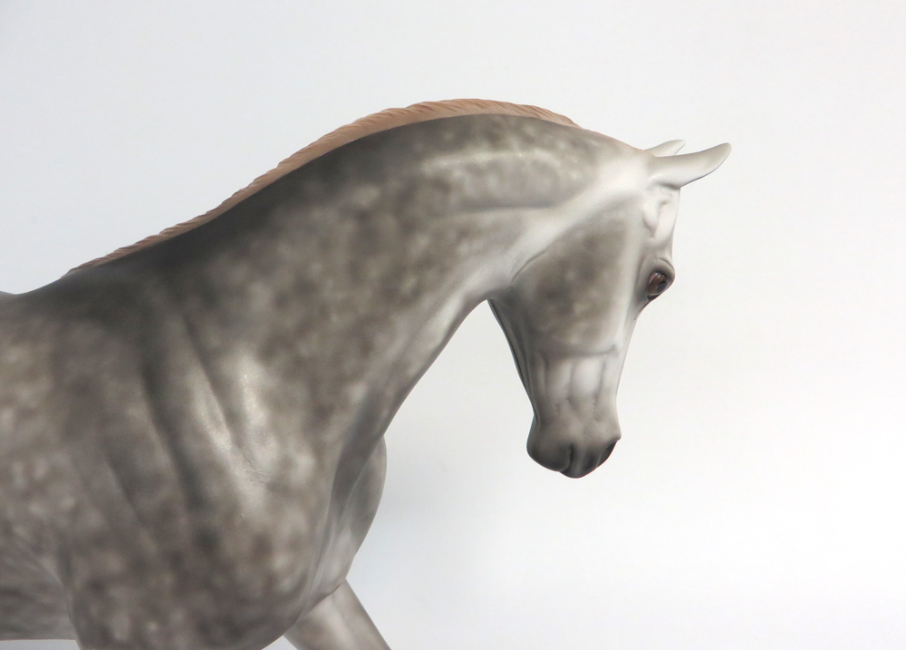 LAZY RIVER-OOAK DAPPLE GREY THOROUGHBRED MODEL HORSE EA 19