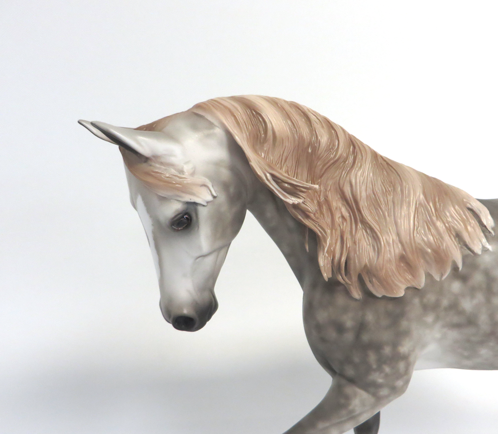 LAZY RIVER-OOAK DAPPLE GREY THOROUGHBRED MODEL HORSE EA 19
