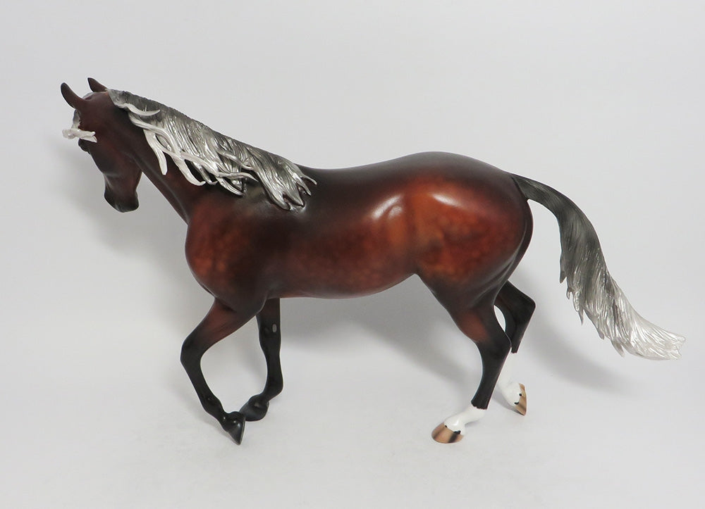 JUST PUSH PLAY-OOAK SILVER BAY THOROUGHBRED MODEL HORSE BY AUDREY DIXON 8/3/18