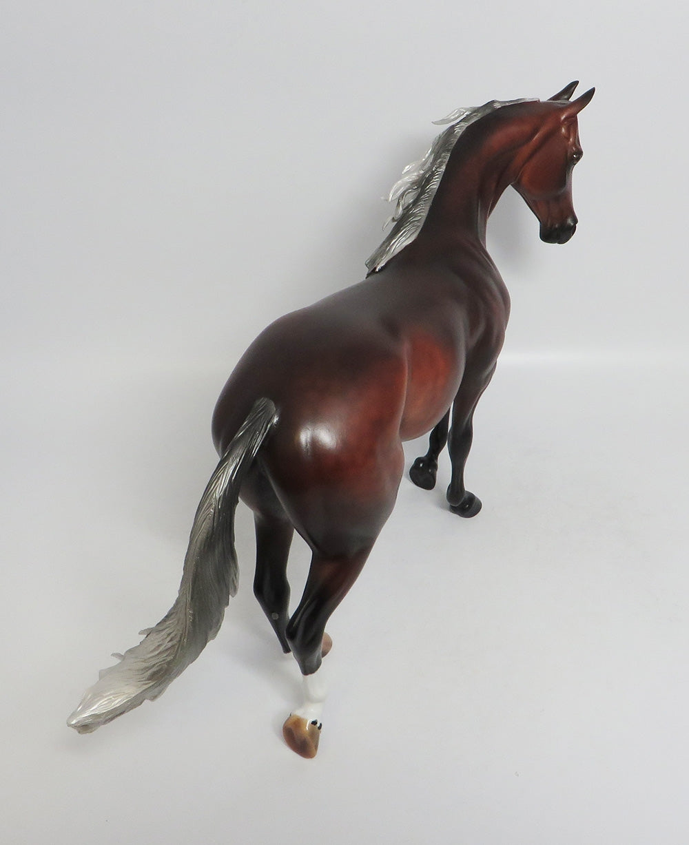 JUST PUSH PLAY-OOAK SILVER BAY THOROUGHBRED MODEL HORSE BY AUDREY DIXON 8/3/18