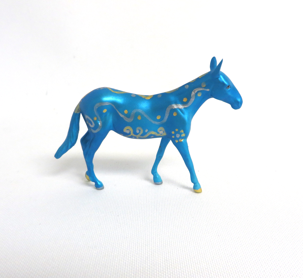 BLUE SWIRL -- OOAK MULE CHIP SPRING DECO 4-10-19