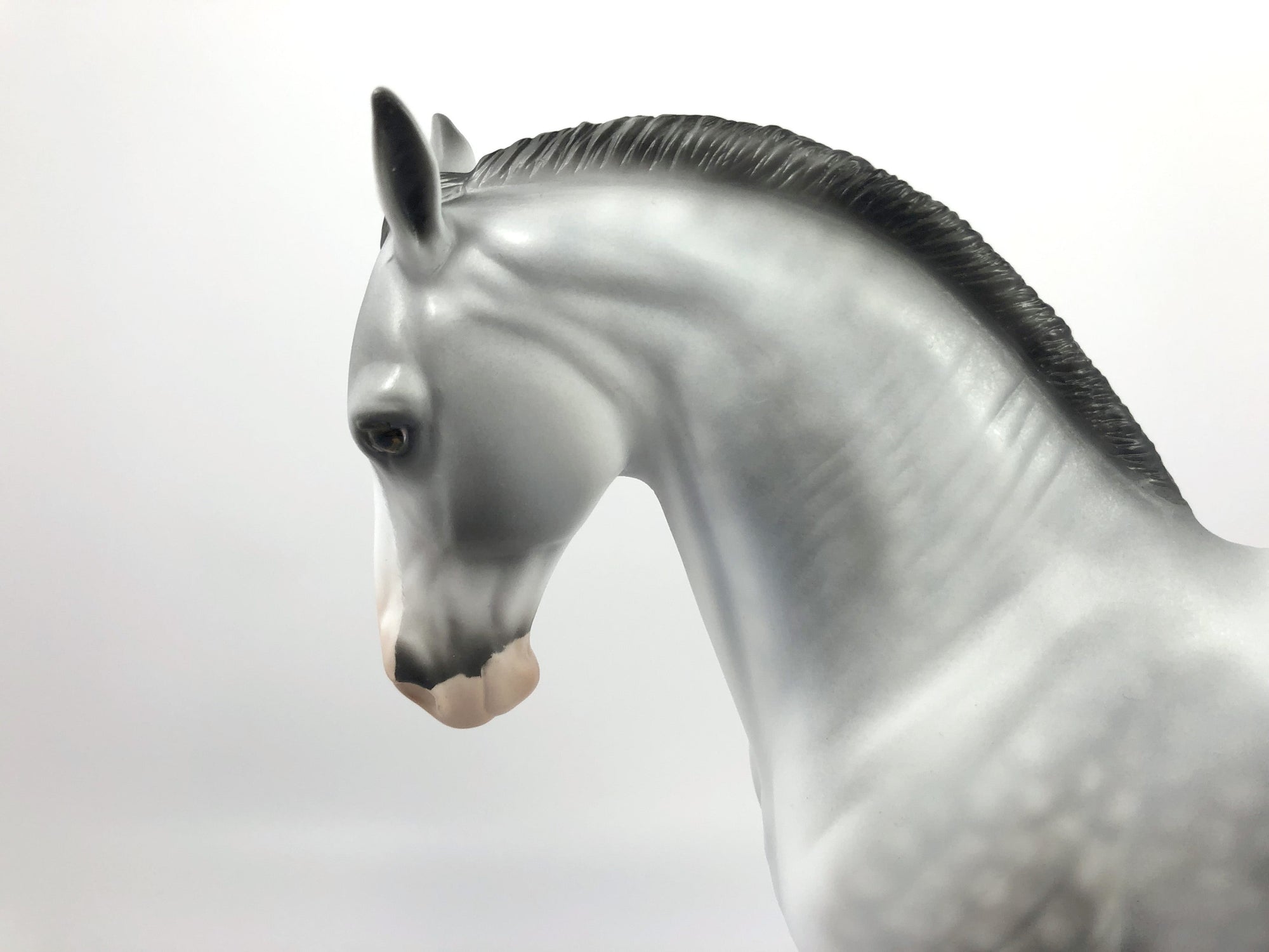 HARLEQUIN- OOAK DAPPLE GREY ANDALUSIAN CM MODEL HORSE BY AUDREY DIXON SHCF 19