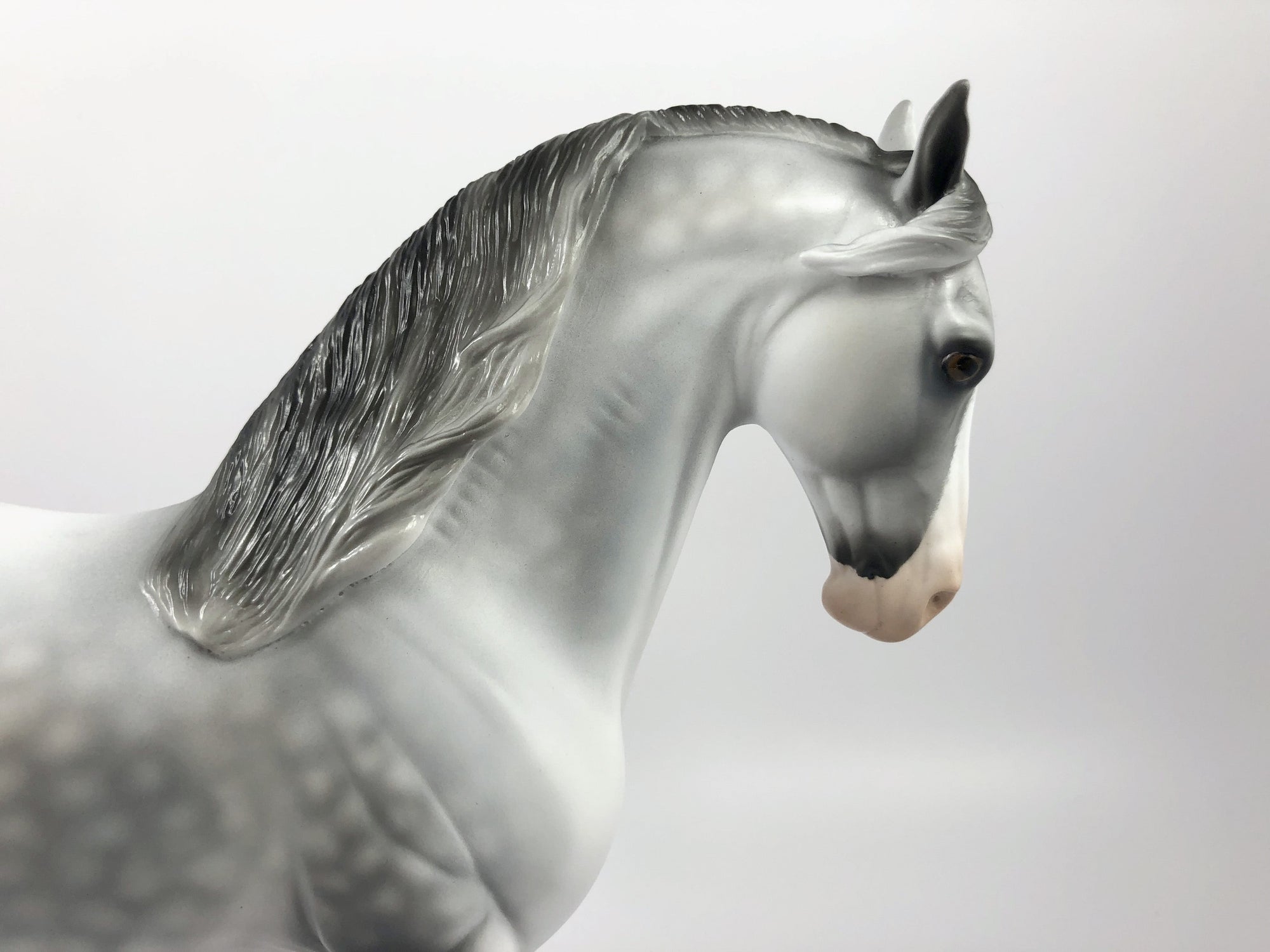 HARLEQUIN- OOAK DAPPLE GREY ANDALUSIAN CM MODEL HORSE BY AUDREY DIXON SHCF 19
