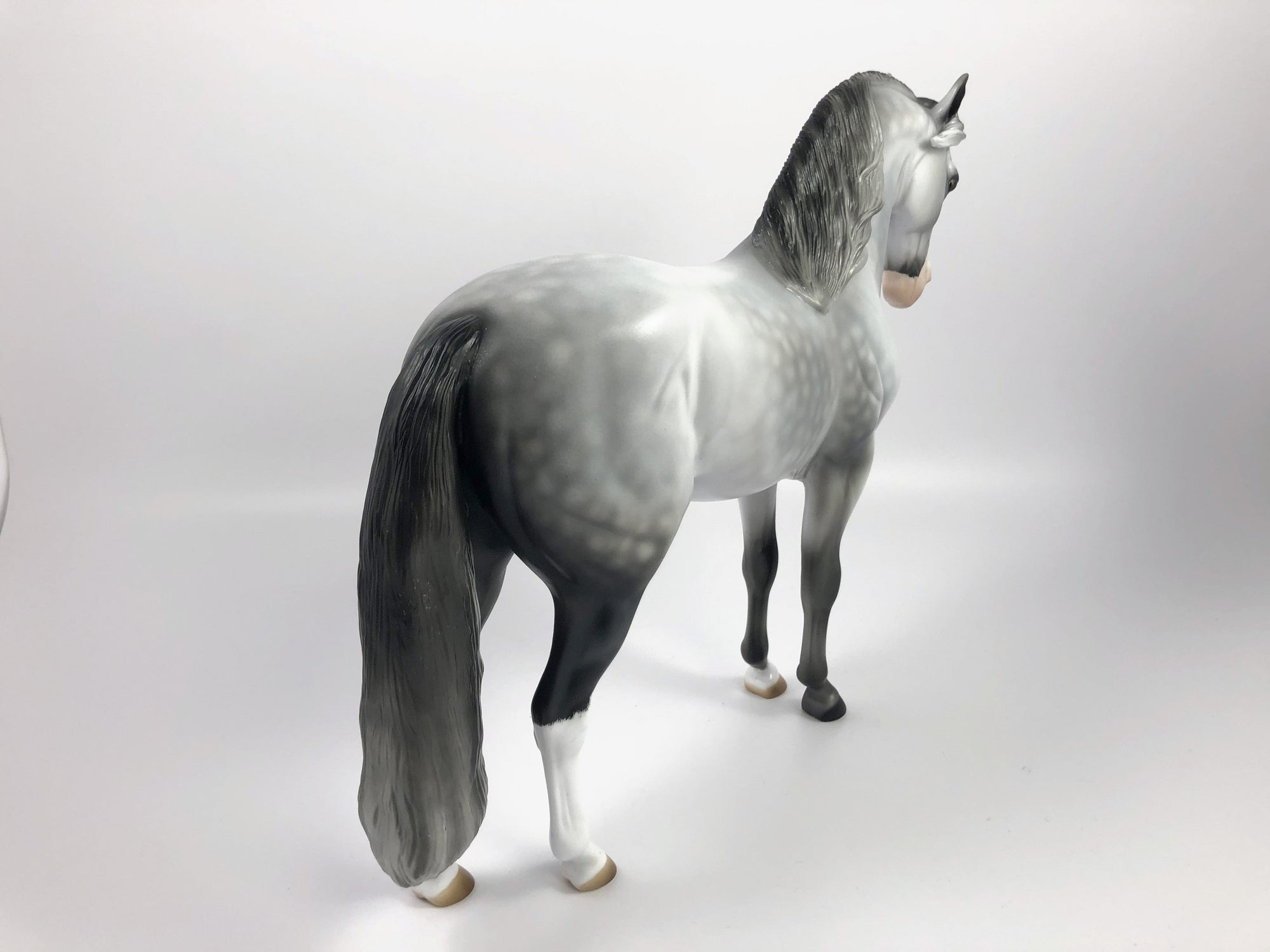 HARLEQUIN- OOAK DAPPLE GREY ANDALUSIAN CM MODEL HORSE BY AUDREY DIXON SHCF 19