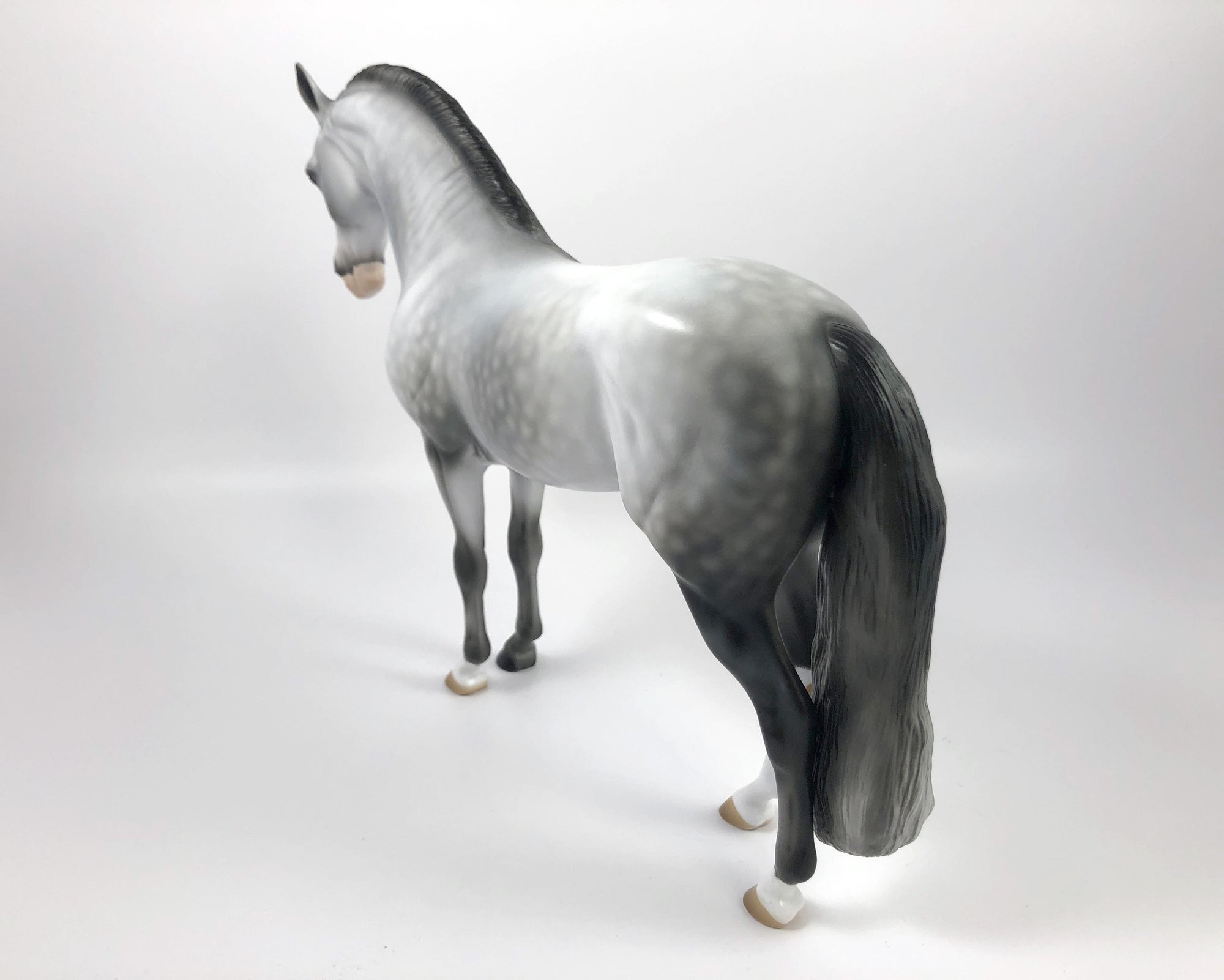 HARLEQUIN- OOAK DAPPLE GREY ANDALUSIAN CM MODEL HORSE BY AUDREY DIXON SHCF 19