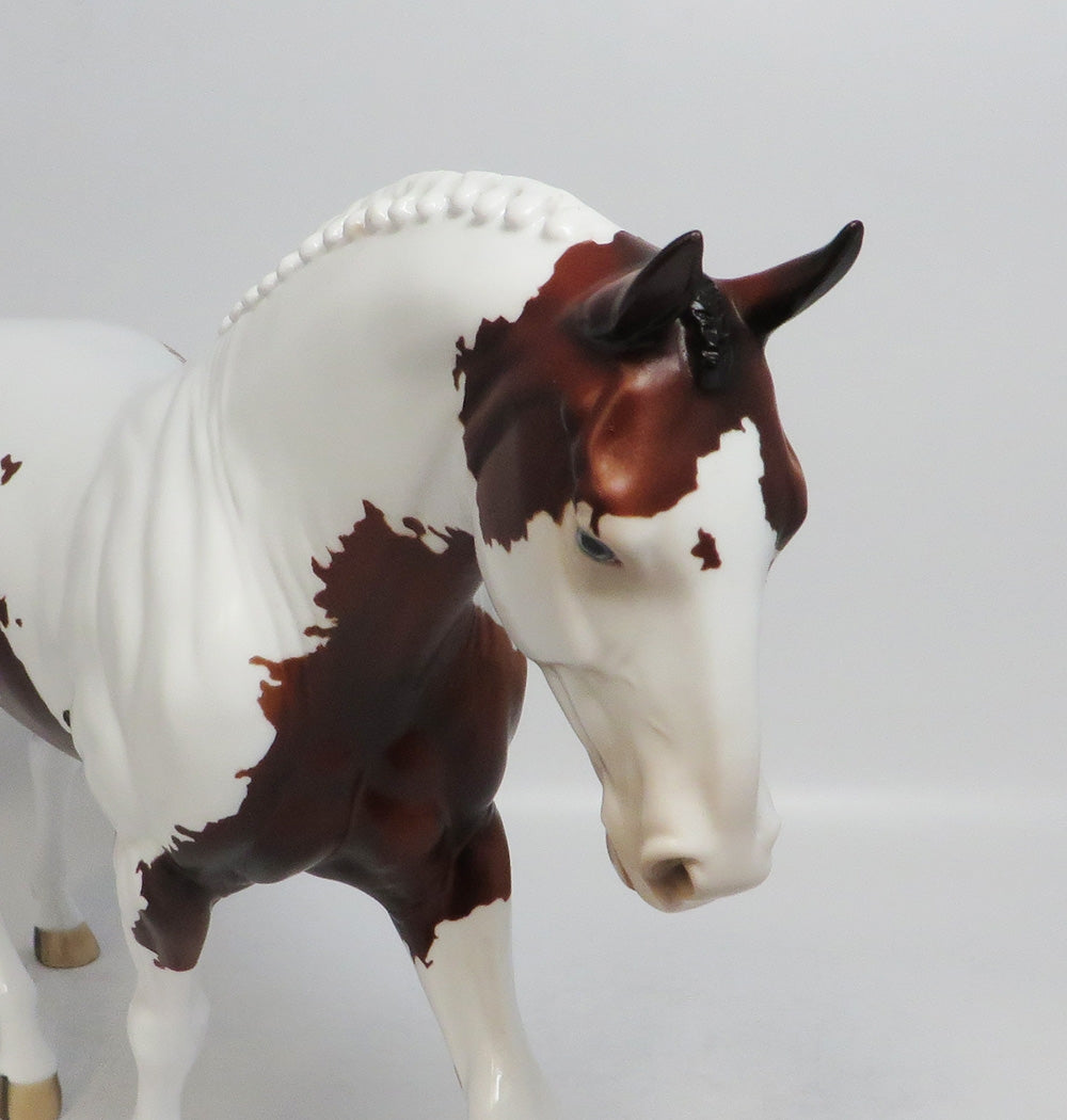 FLINT-OOAK BAY PINTO IRISH DRAFT MODEL HORSE 8/10/18