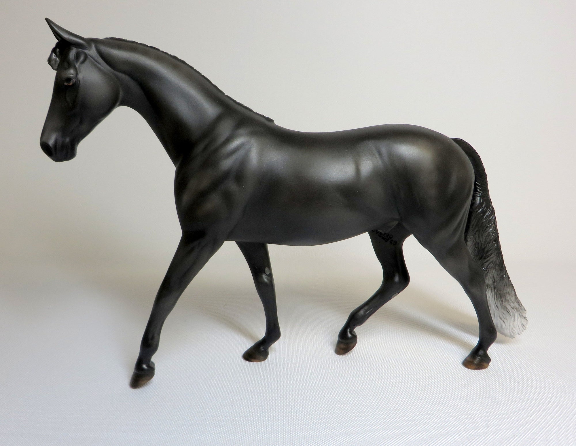 SHADOW-OOAK BLACK BRAIDED MANE AND TAIL PONY MODEL HORSE 4/17/19