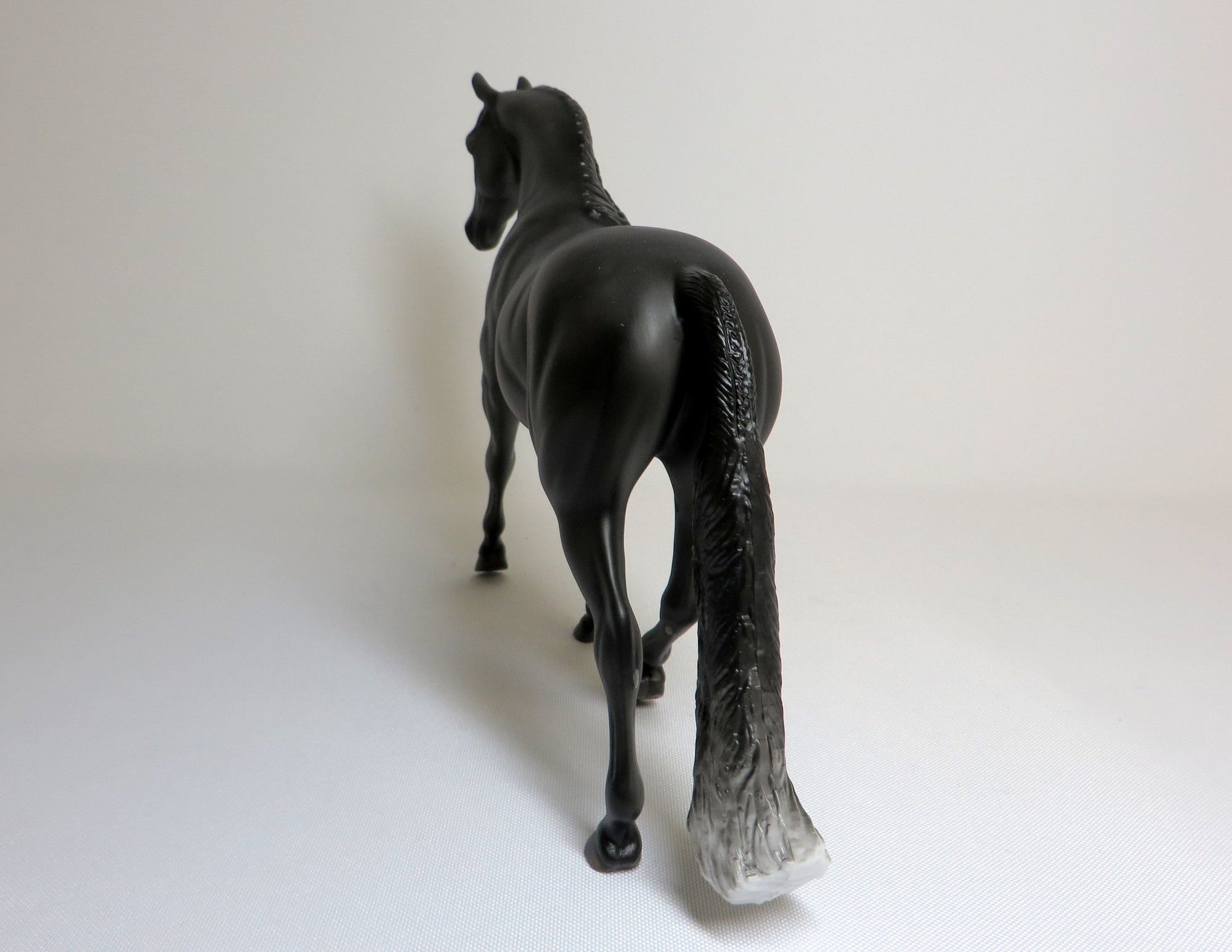 SHADOW-OOAK BLACK BRAIDED MANE AND TAIL PONY MODEL HORSE 4/17/19