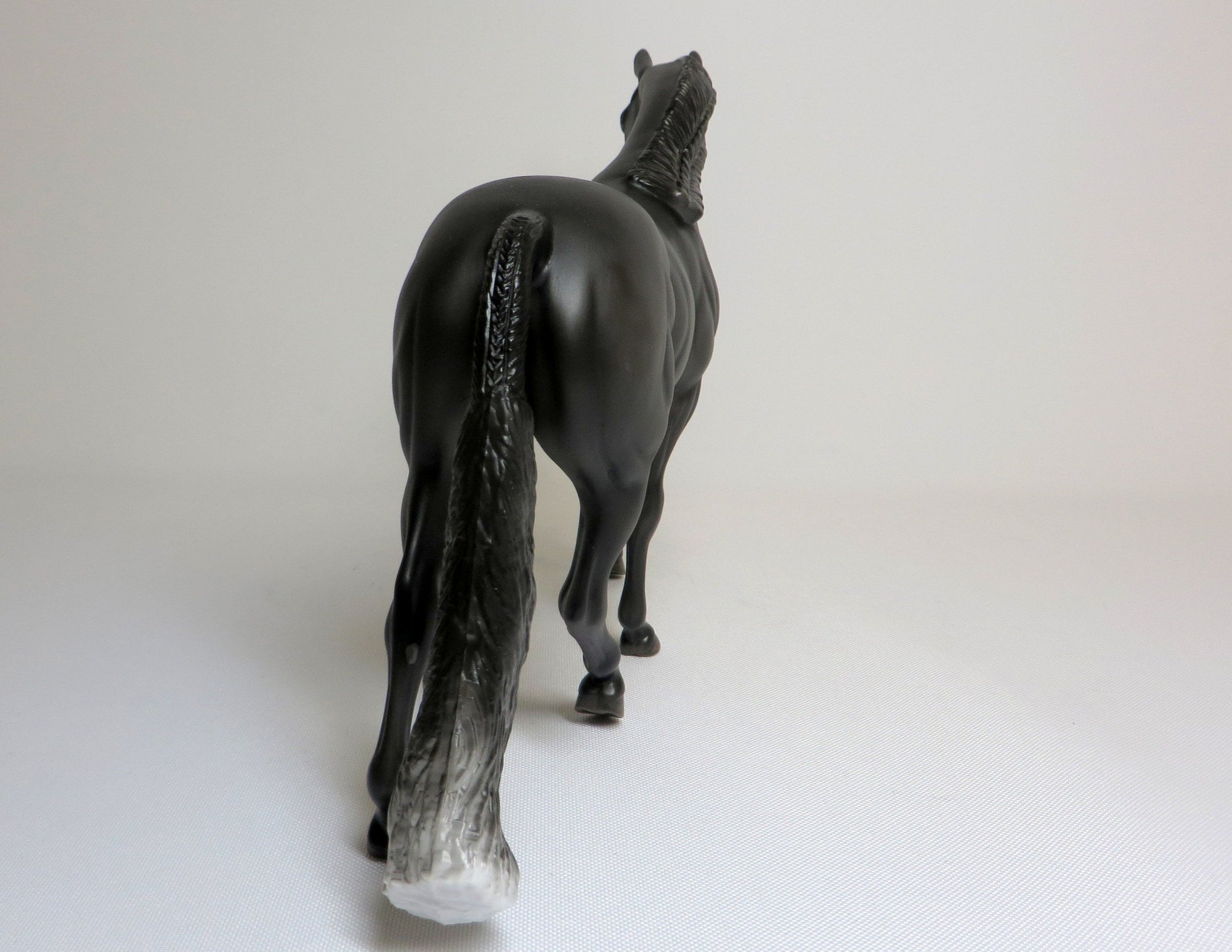 SHADOW-OOAK BLACK BRAIDED MANE AND TAIL PONY MODEL HORSE 4/17/19