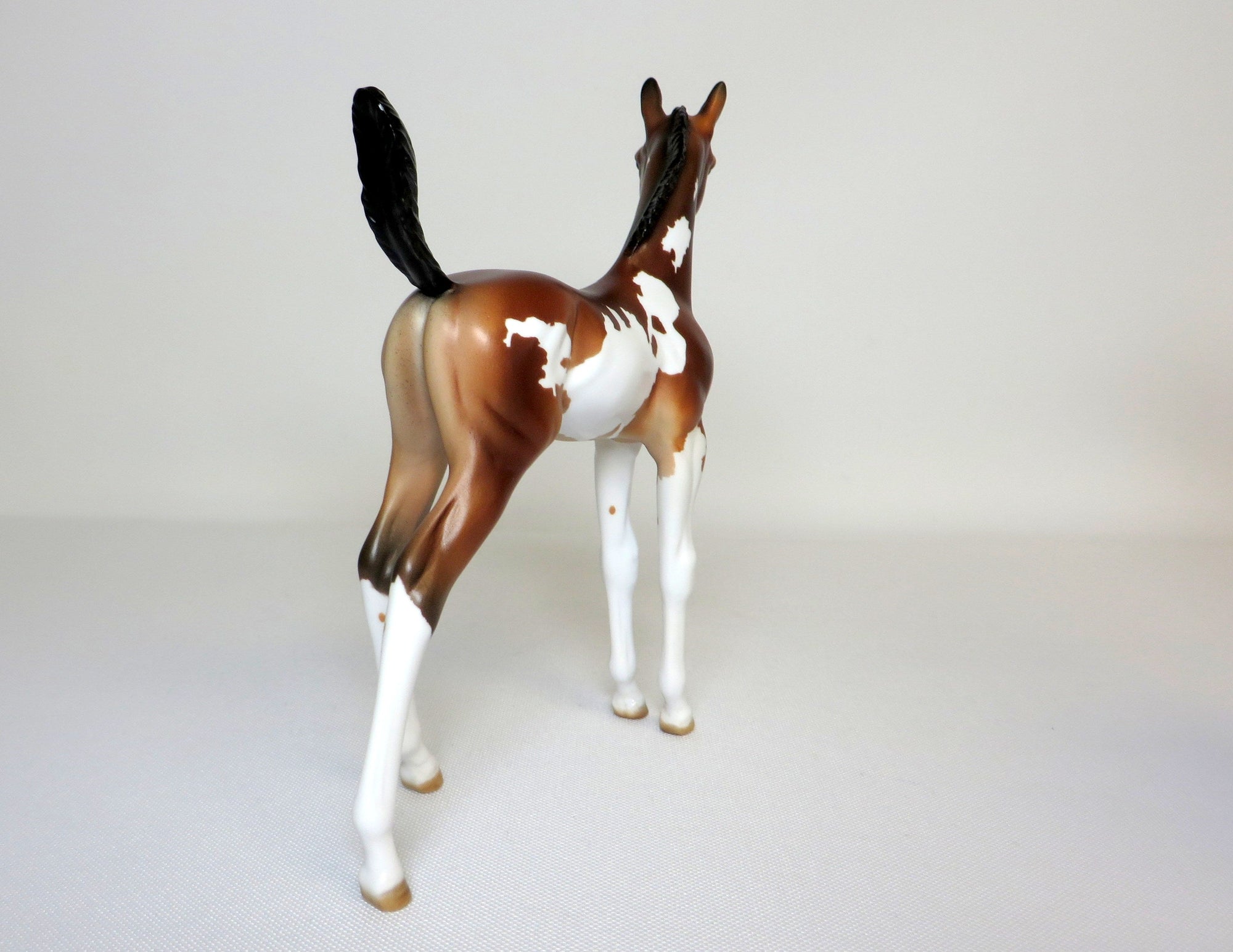 BUTTERFLY KISSES-OOAK BAY PINTO FOAL MODEL HORSE 4/17/19