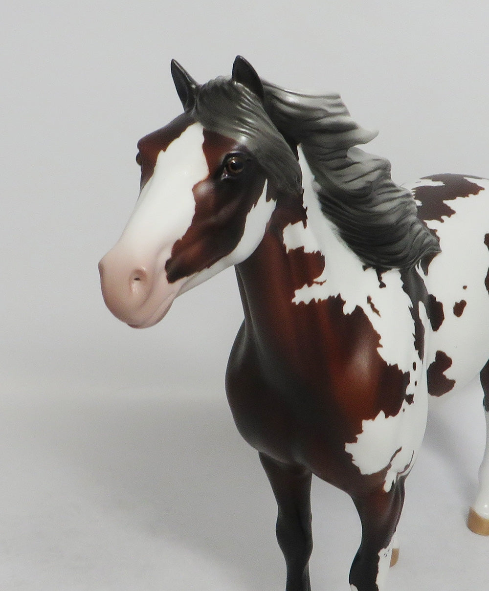 CONCHO - OOAK SILVER BAY PINTO MUSTANG MODEL HORSE