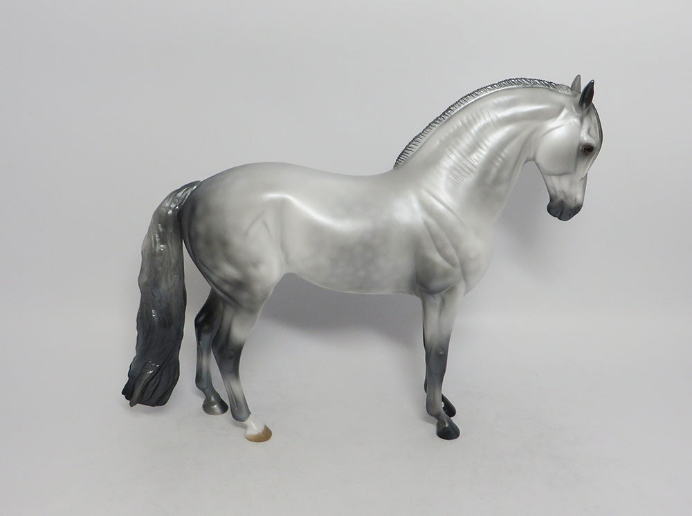SILVER REIN - OOAK DAPPLE SILVER GREY ANDALUSIAN MODEL HORSE