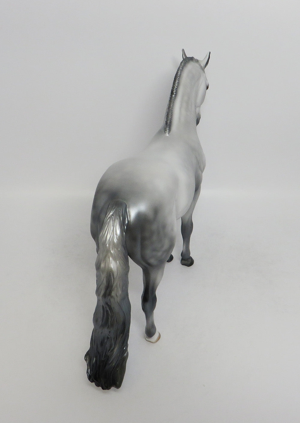 SILVER REIN - OOAK DAPPLE SILVER GREY ANDALUSIAN MODEL HORSE