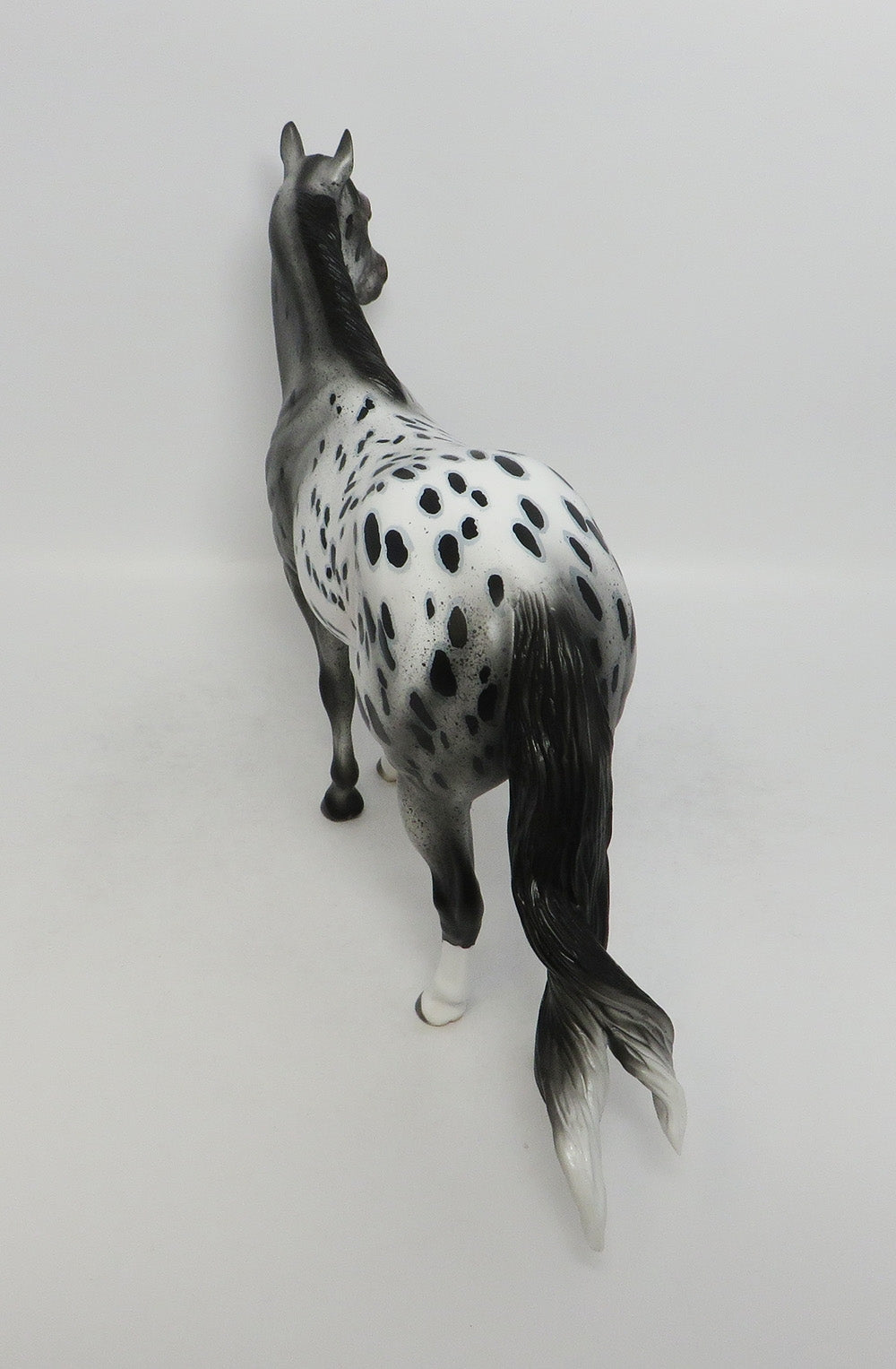 BLACK FRINGE - OOAK BLACK LOUD APPALOOSA ISH MODEL HORSE