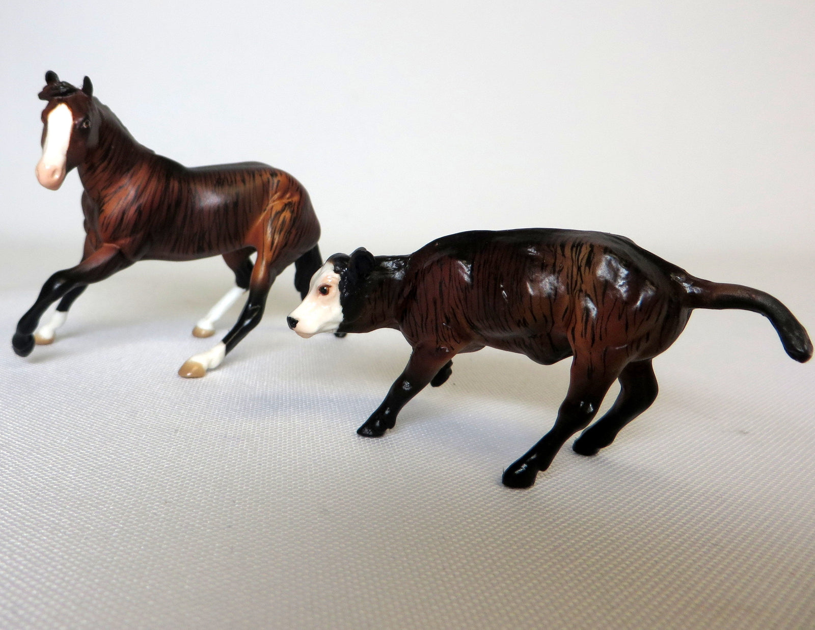 ZIG AND ZAG-OOAK BRINDLE CUTTER AND CALF CHIP MODEL HORSE SHCF 2019