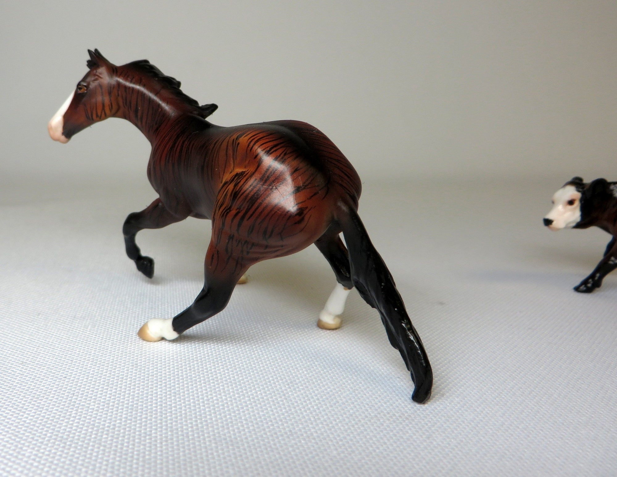 ZIG AND ZAG-OOAK BRINDLE CUTTER AND CALF CHIP MODEL HORSE SHCF 2019