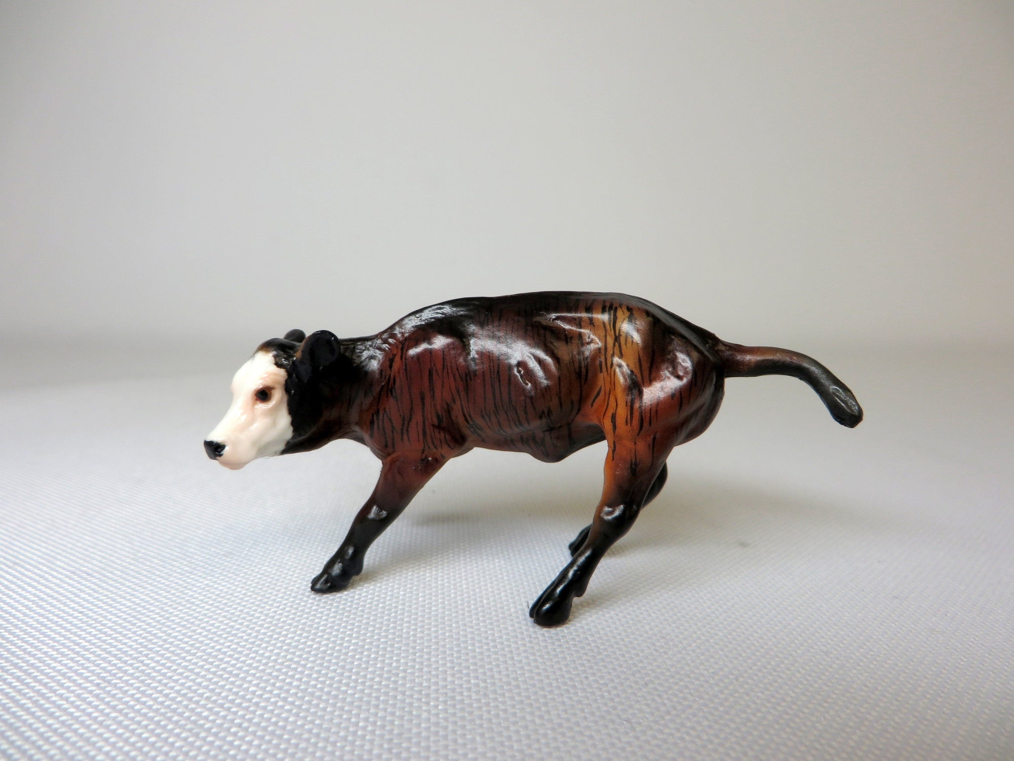 ZIG AND ZAG-OOAK BRINDLE CUTTER AND CALF CHIP MODEL HORSE SHCF 2019